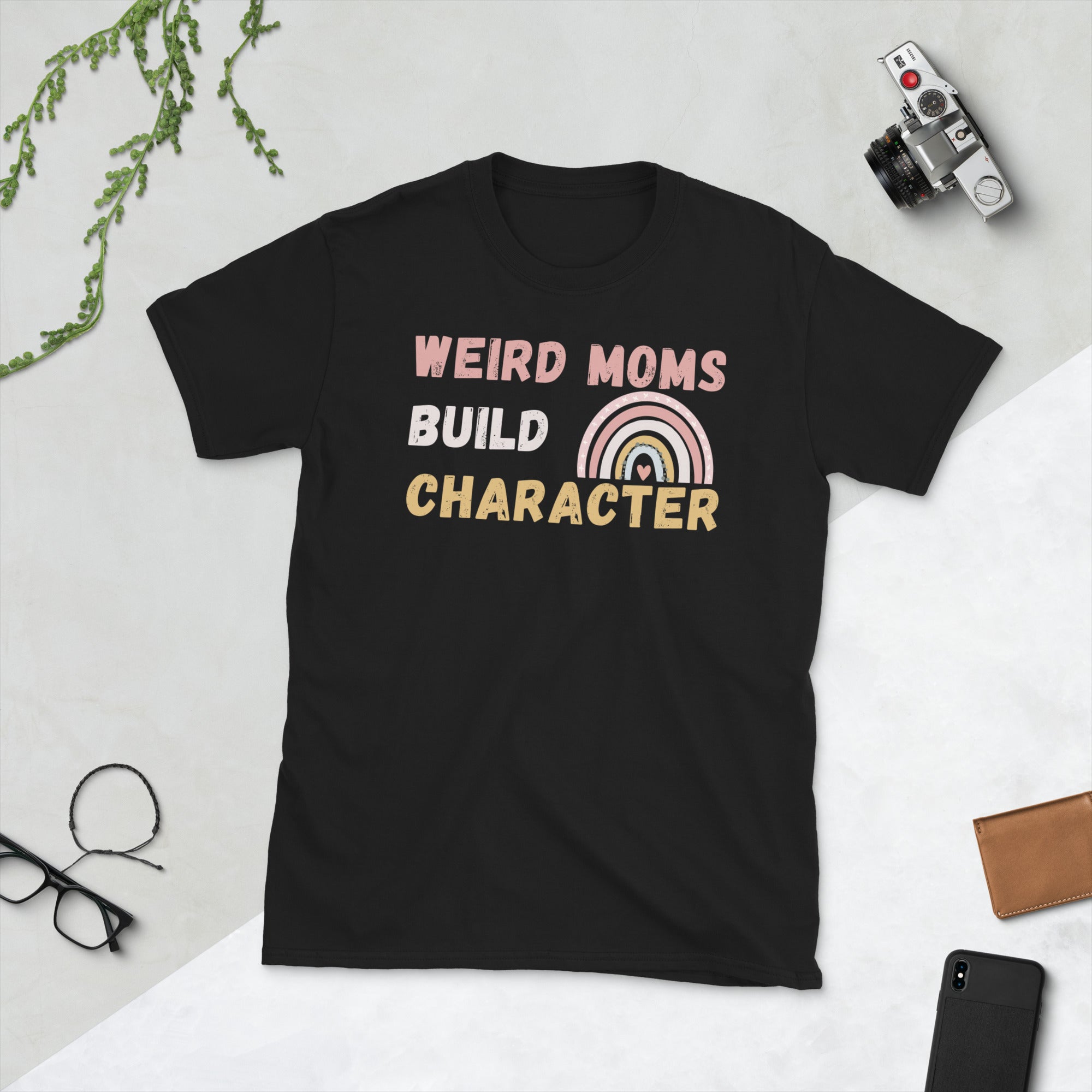 Weird Moms Build Character TShirt, Funny Mom Shirt, Mother&#39;s Day Shirt 2022, Boho Rainbow Mom Shirt, Weird Mom Shirt, Awkward Mom Shirt