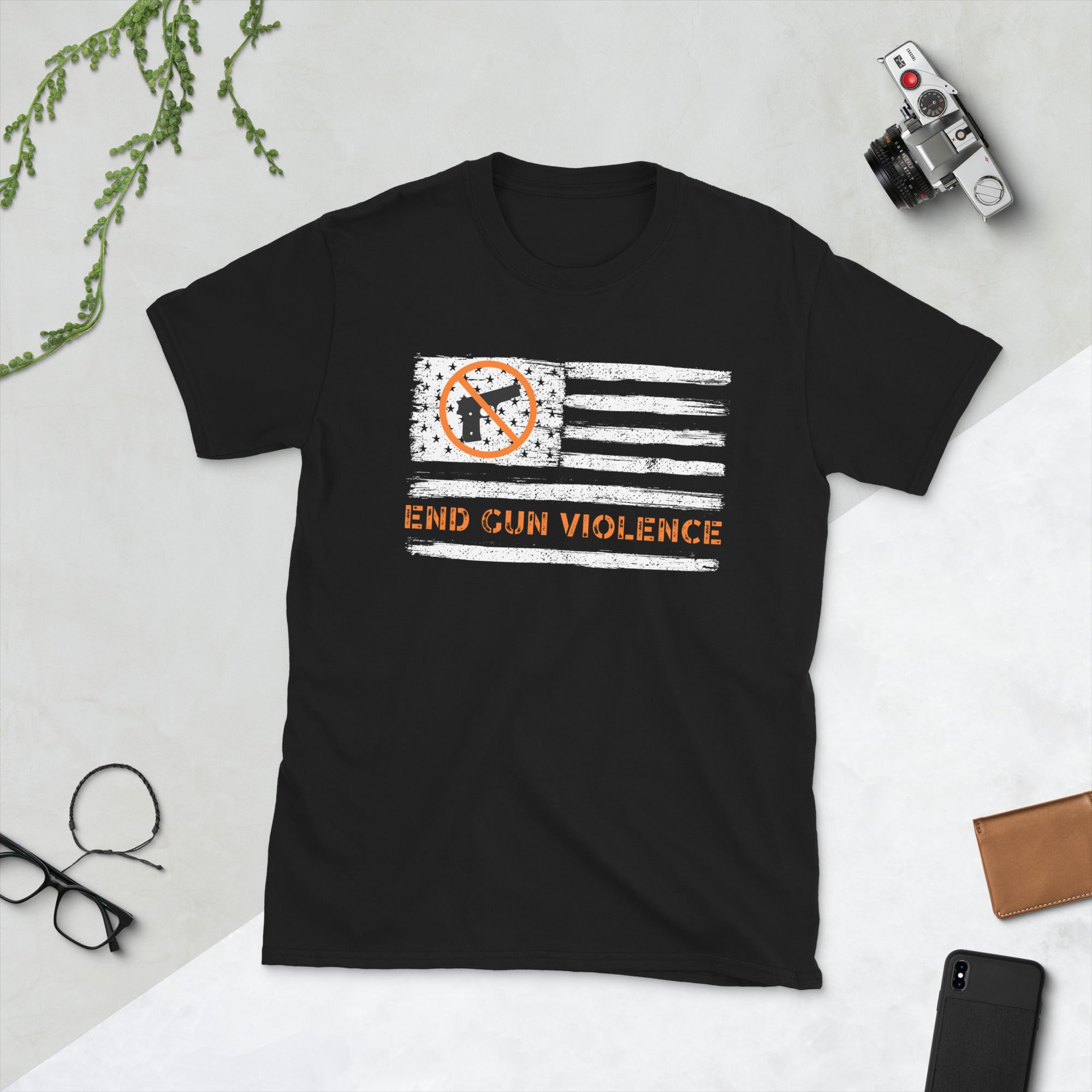 Poner fin a la violencia armada Camisa de la bandera estadounidense, Camisa anti armas, Camiseta de control de armas, Usar camiseta naranja, Camisa suficiente, Camiseta de reforma de armas, Regalos para detener las armas