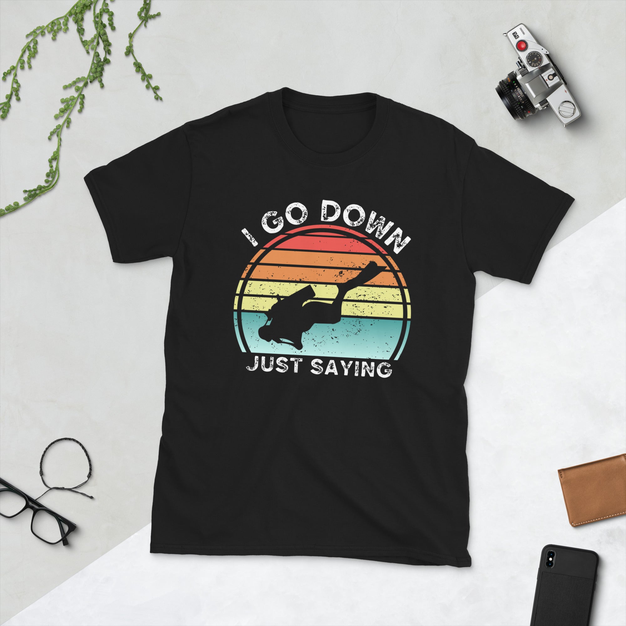 I Go Down Funny Scuba Diving Vintage Shirt, Freediving Tee, Funny Scuba Diver Tshirt, Gift for Diver, Deep Sea Diver, Retro Snorkeling Shirt