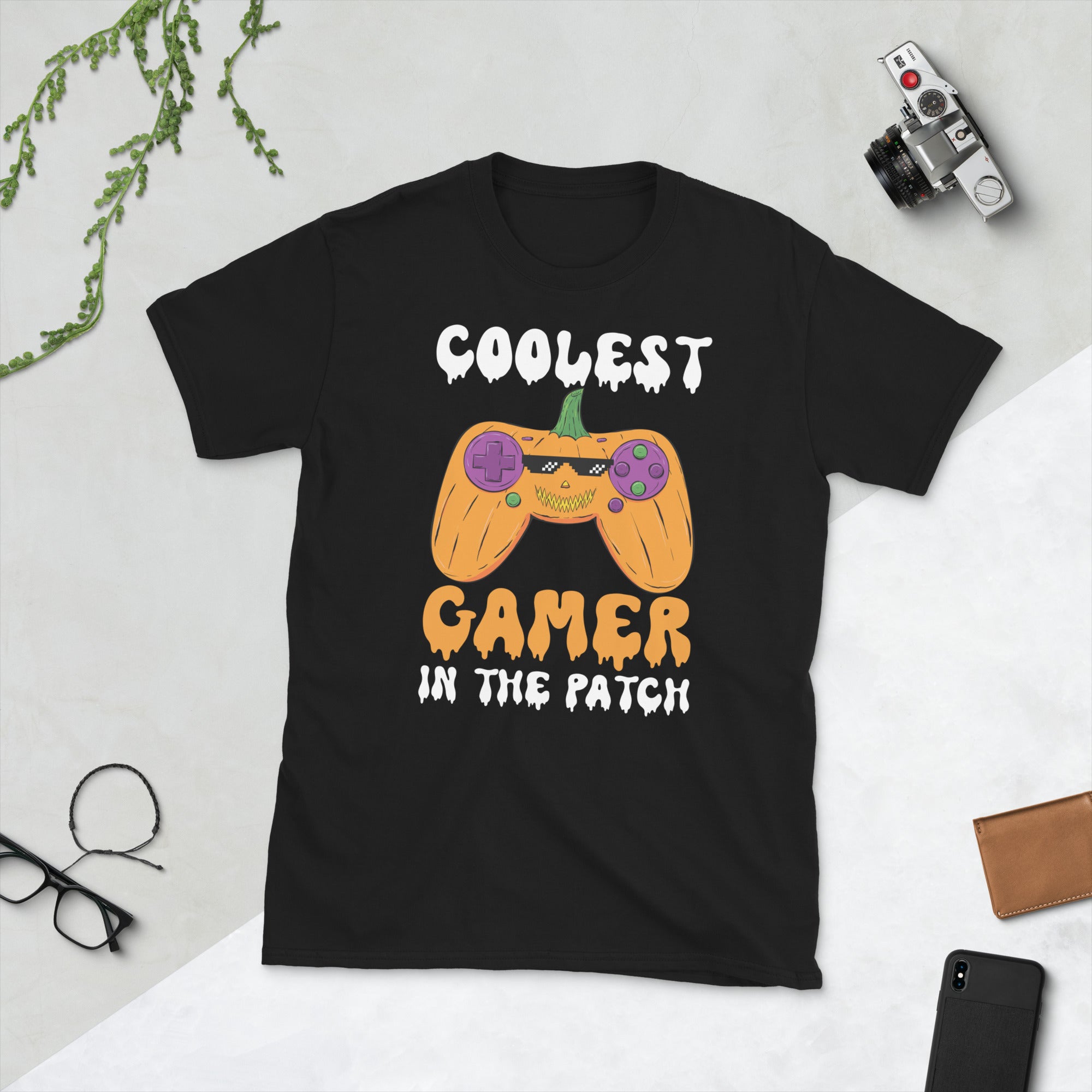 Coolest Gamer In The Patch, Halloween Gamer Shirt, Video Gamer Halloween Costume, Gaming Pumpkin Tshirt, Cool Halloween Gifts for Gamers