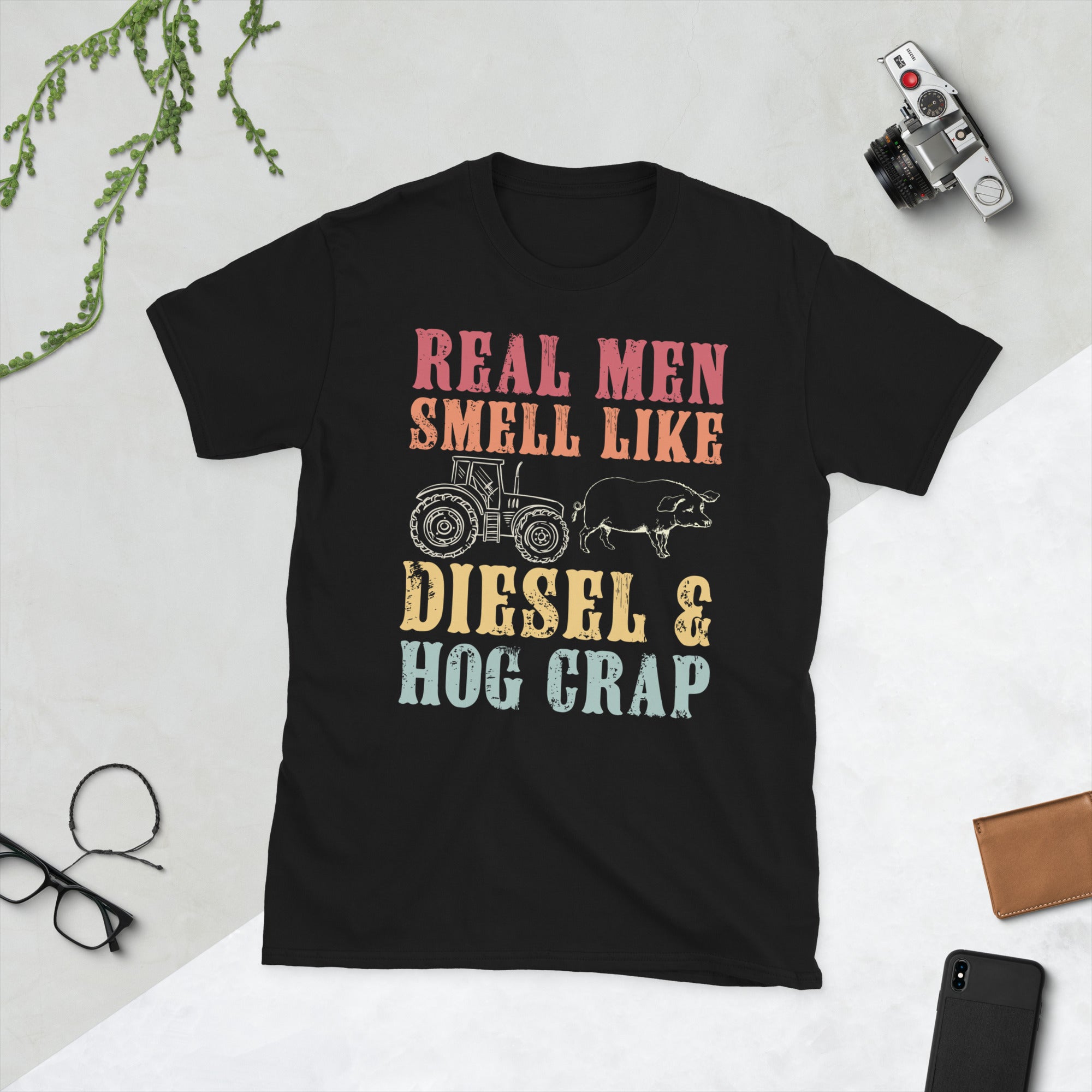 Real Men Smell Like Diesel And Hog Crap, Funny Pig Lover Shirt, Tractor Tshirt, Hogs Farmer Gifts, Cowboy Shirt, Hog Lover Shirt, Farmer Tee - Madeinsea©