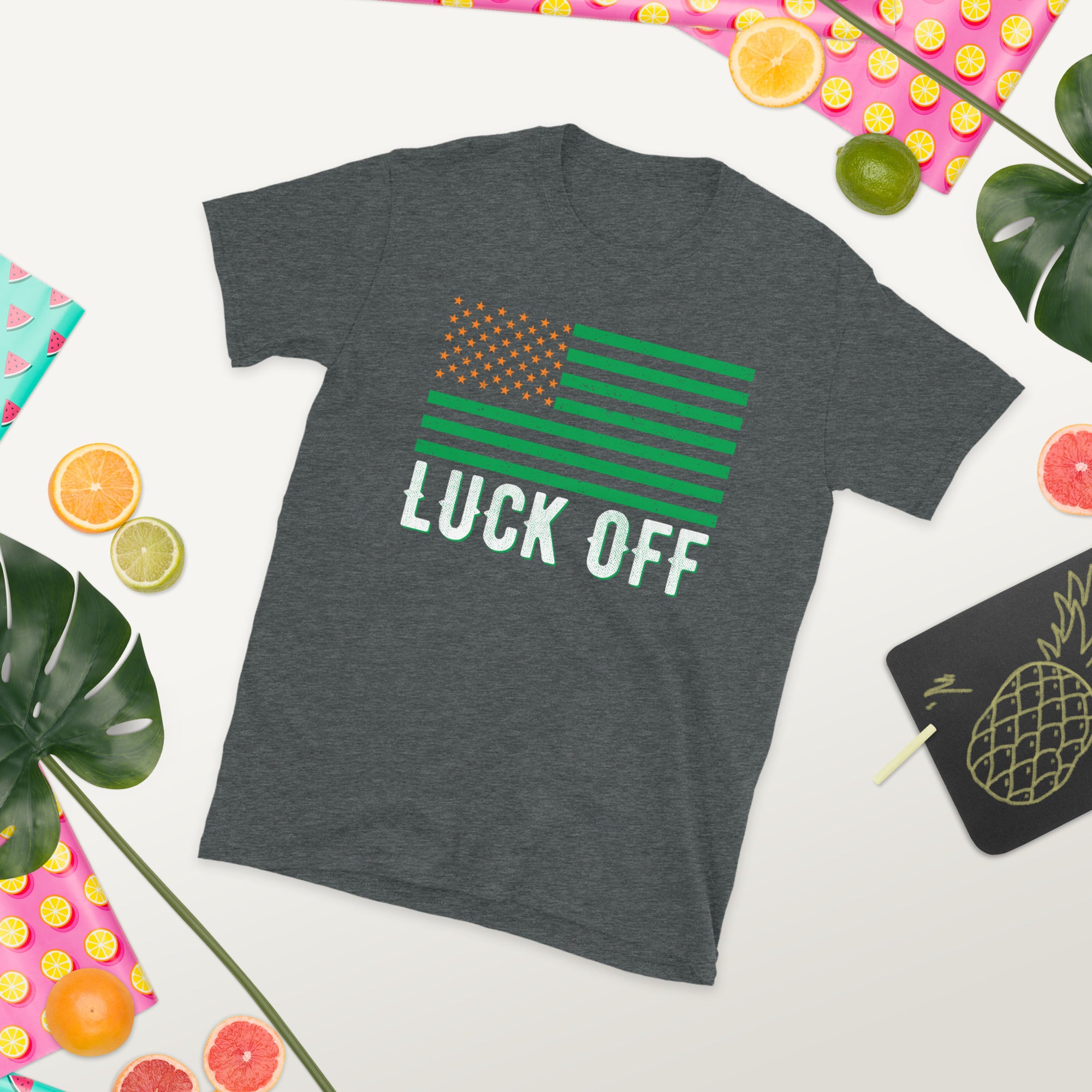 Luck Off Shirt, St. Patrick&#39;s Day Shirt, Shamrock TShirt, St Pattys Gifts, Funny Saint Patricks Shirts, US American Flag, 4 Leaf Clover Tee - Madeinsea©