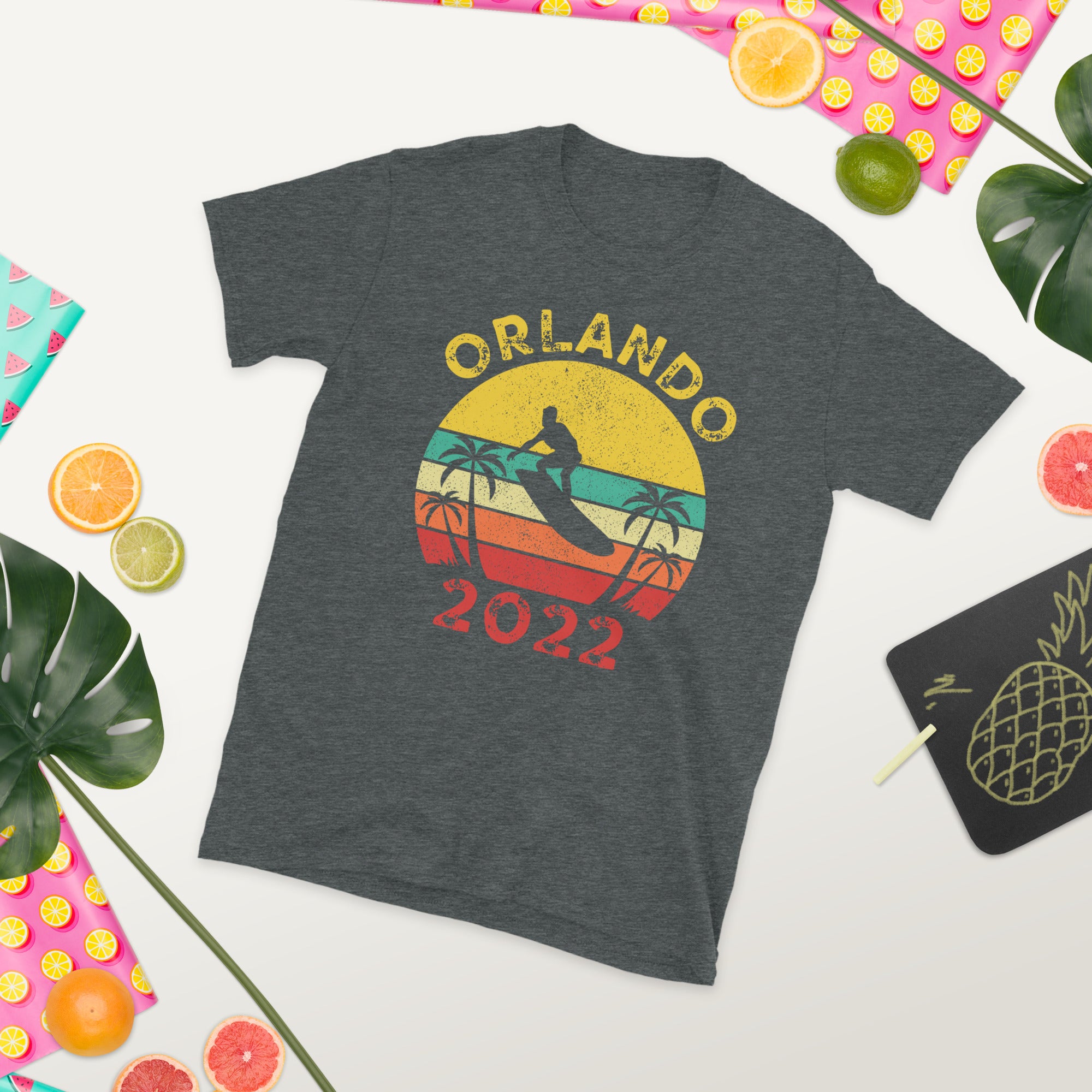 Orlando Florida Sommer 2022 Retro Shirt, Florida Surfing Shirt, Orlando Familienurlaub Shirt, Orlando Florida Geschenk, Passendes Reise Geschenk Shirt