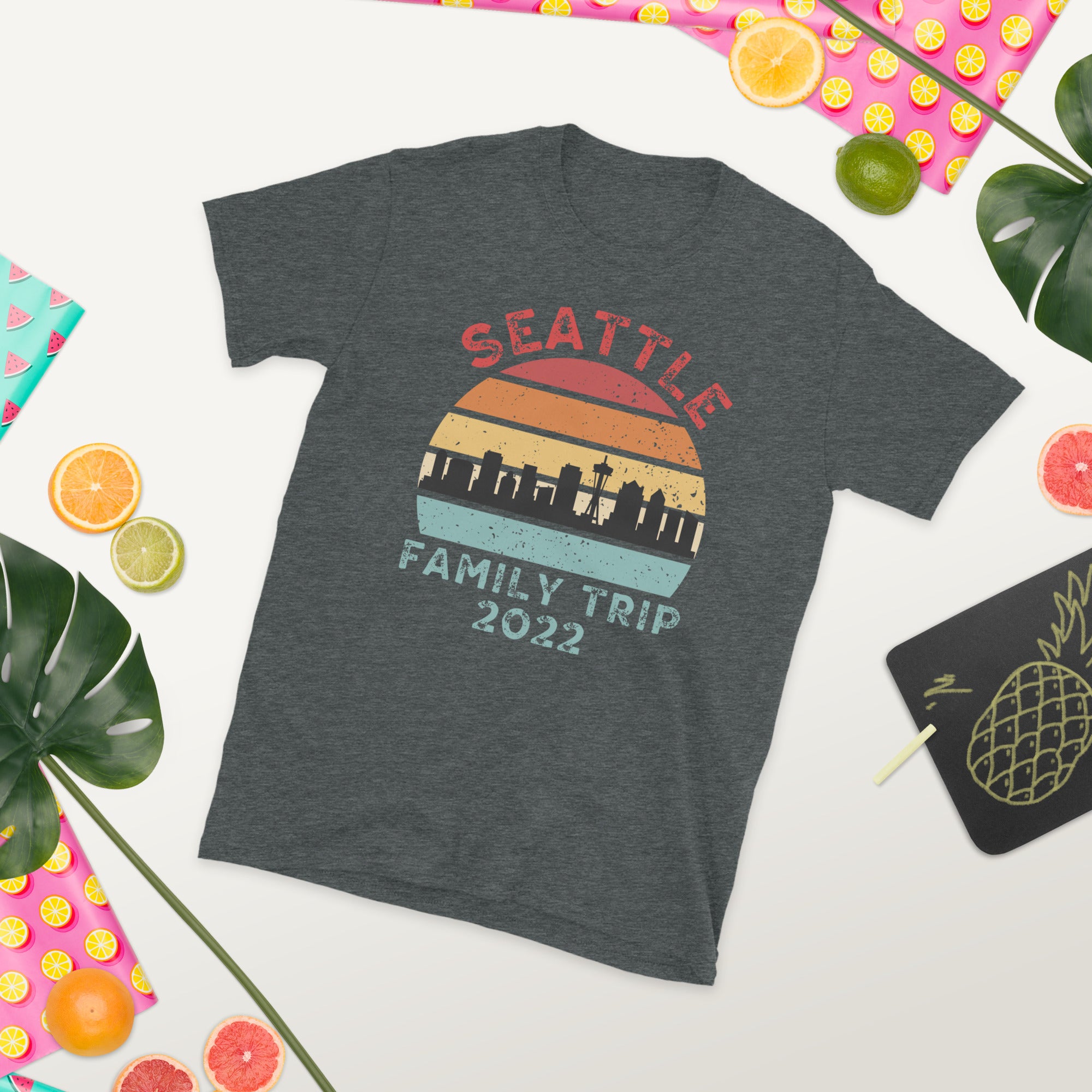 Seattle Family Trip 2022 Shirt, Retro Vintage Seattle Skyline, Seattle Summer Vacation Tshirt, Matching Family Shirts, Washington State Gift