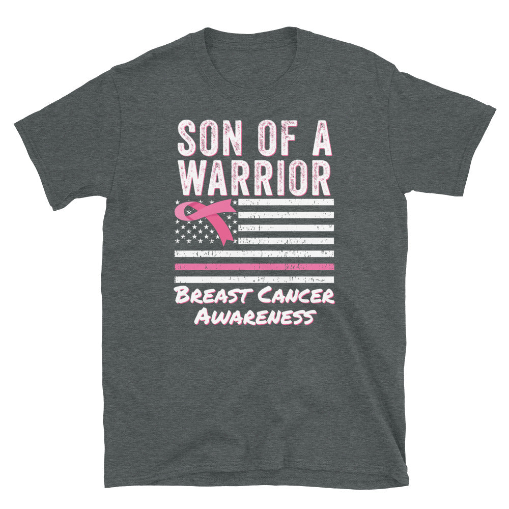 Son Of A Warrior T-Shirt, Pink Ribbon Shirt, Breast Cancer Shirt, Son Of A Warrior, Breast Cancer Gifts, Breast Cancer Tee, Awareness - Madeinsea©