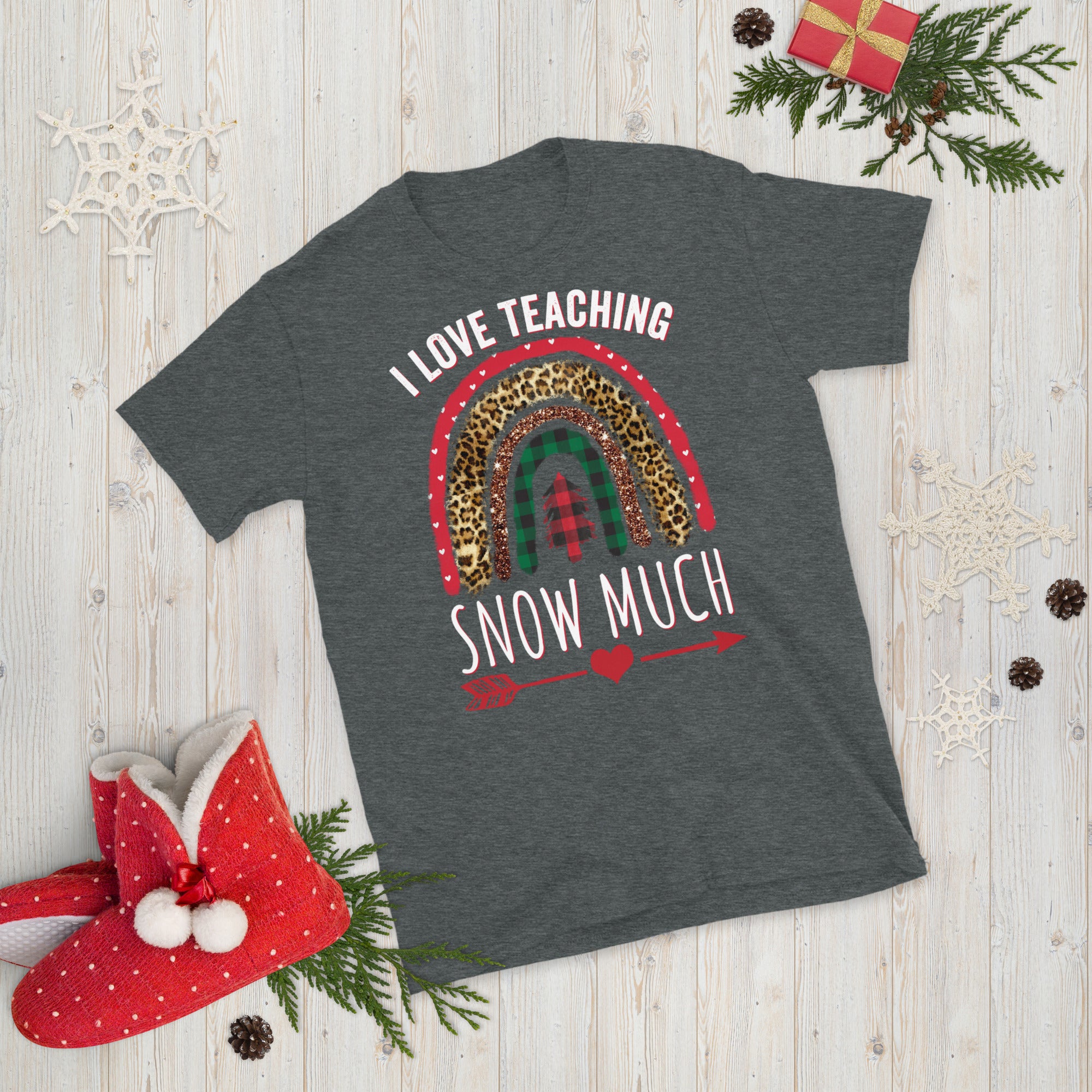 J'aime beaucoup enseigner la neige, chemise d'hiver amusante pour les enseignants, cadeau de Noël pour enseignant, chemise de Noël pour enseignant, chemise de jour de neige, cadeaux de Noël