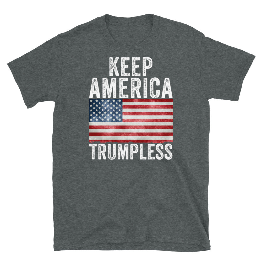 Keep America Trumpless Shirt, Keep America Trumpless US Flag T Shirt, Anti Trump Shirt, Vintage Distressed American Flag T Shirt - Madeinsea©