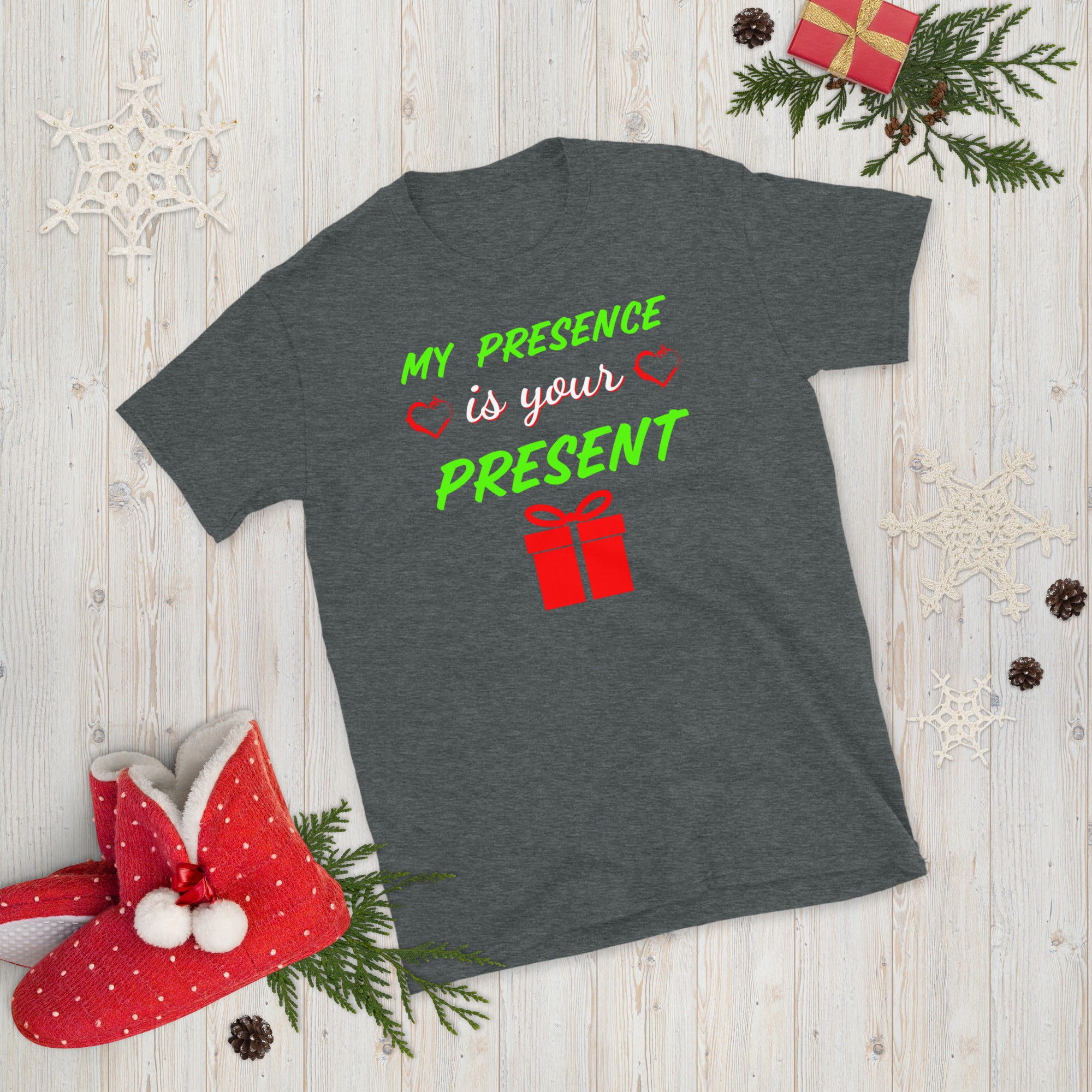 My Presence Is Your Present, Christmas Holiday Shirt, Funny Christmas Shirt, Christmas Shirts, Christmas Gifts For Couples, Xmas Shirts - Madeinsea©