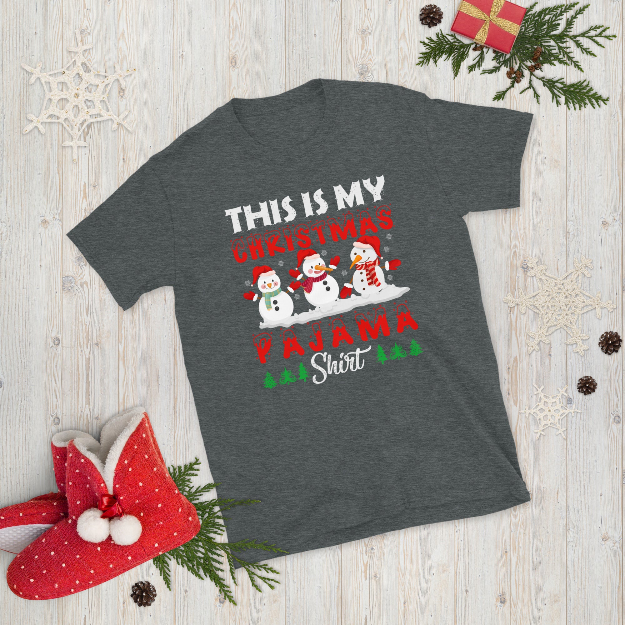 This Is My Christmas Pajama Shirt, Christmas Matching Shirt, Snowman Pajama T Shirt, Cute Snowman Shirt, Family Christmas Pajamas - Madeinsea©