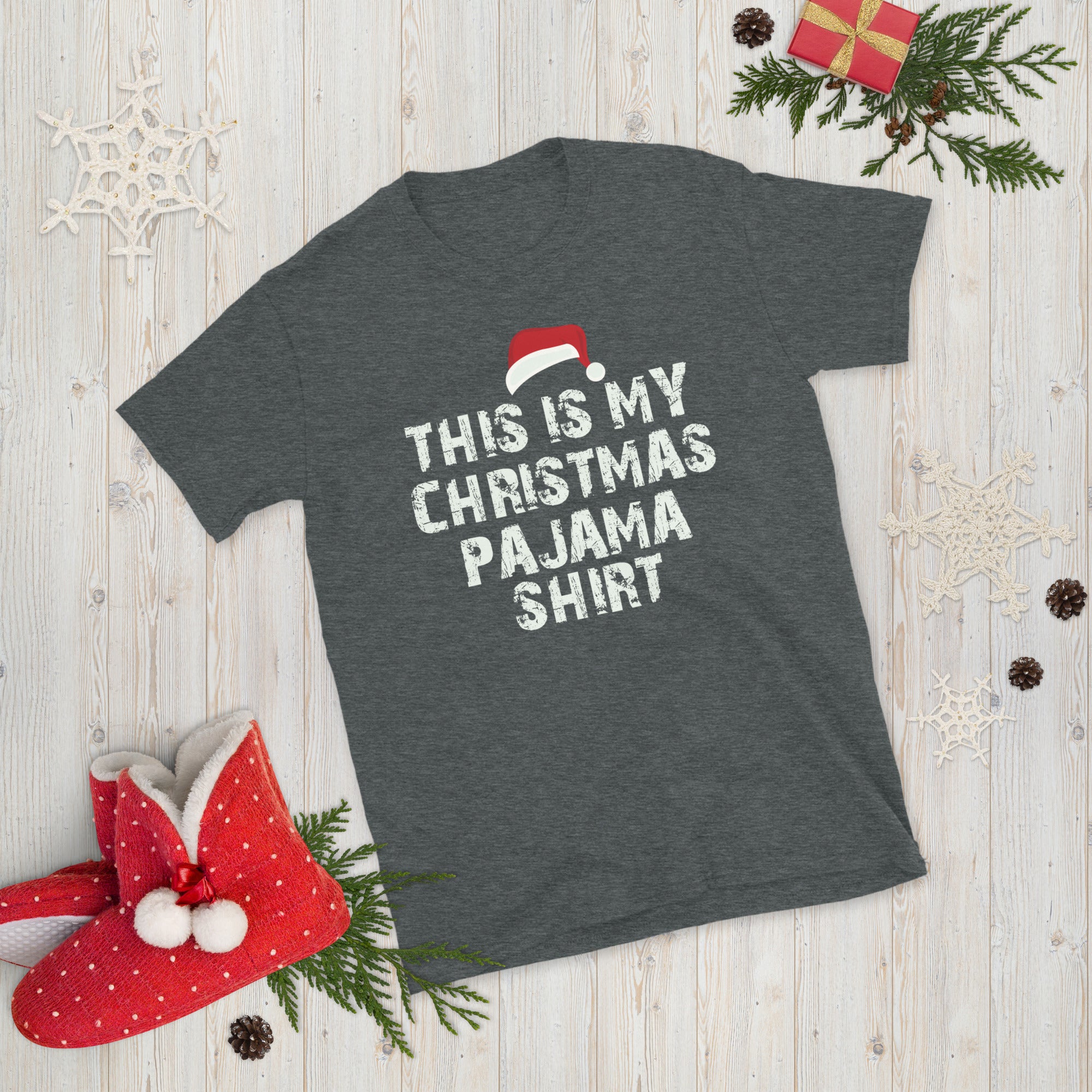 This Is My Christmas Pajama Shirt, Christmas Family Shirt, Funny Christmas Shirt, Couples Matching Shirts, Santa Hat T Shirt - Madeinsea©