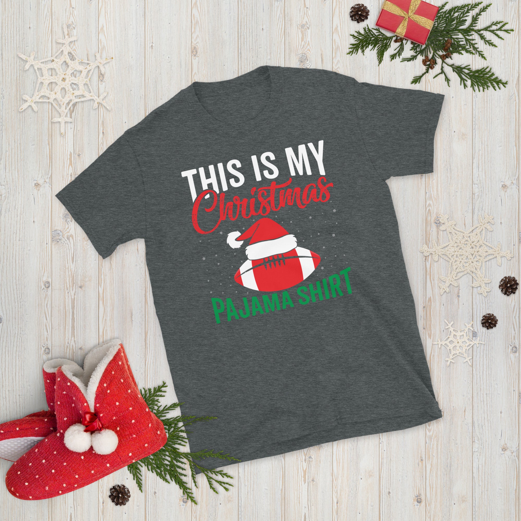 This Is My Christmas Pajama Shirt, Christmas Football Shirt, American Football T Shirt, Football Christmas Gift, Xmas Football Tee - Madeinsea©