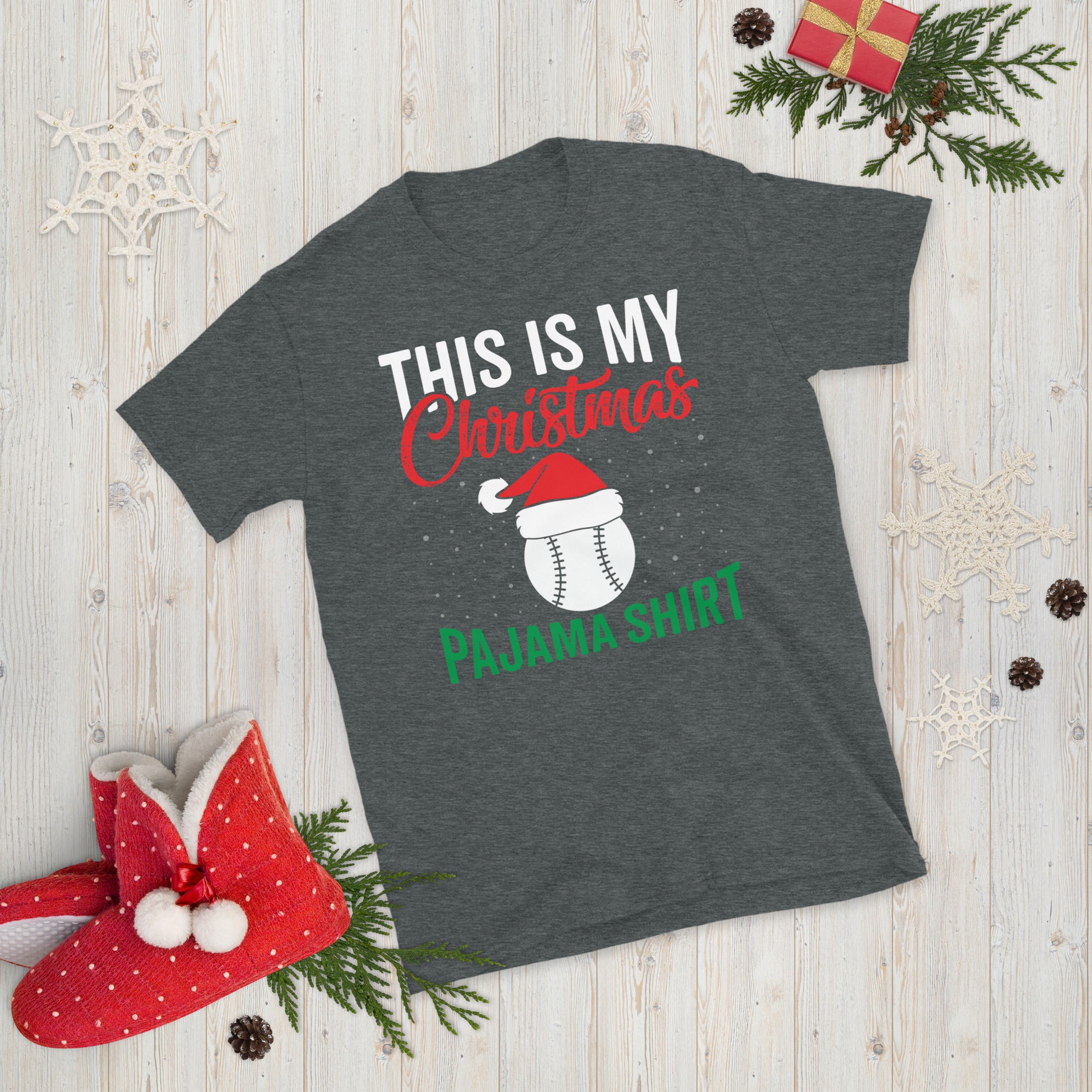 This Is My Christmas Pajama Shirt, Christmas Baseball Shirt, American Baseball T Shirt, Baseball Christmas Gift, Xmas Baseball Tee - Madeinsea©