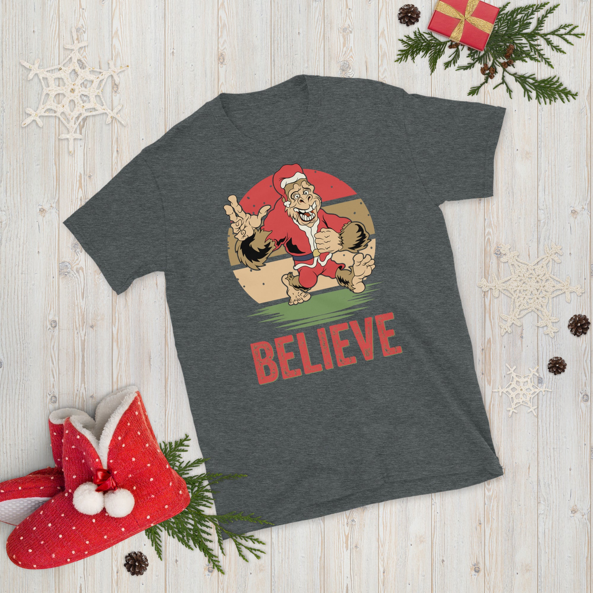 Believe Bigfoot Shirt, Christmas Shirt, Christmas Bigfoot Shirt, Sasquatch Santa Shirt, Bigfoot Xmas T Shirt, Bigfoot Lover Christmas Gift - Madeinsea©