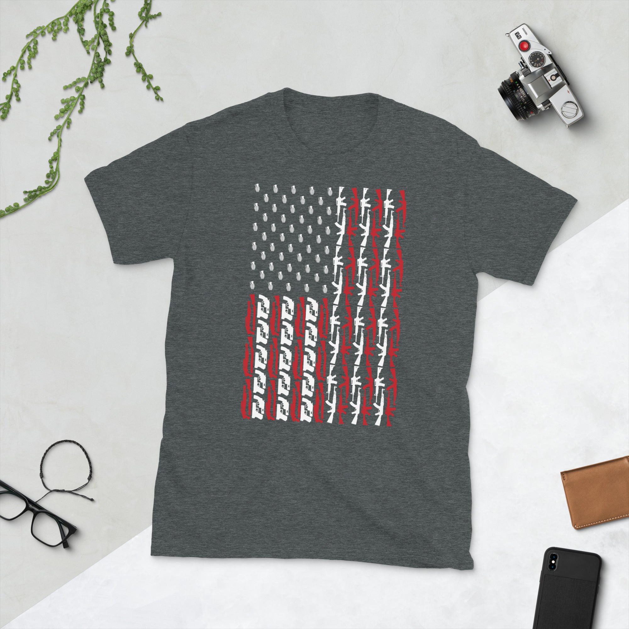 USA Flagge Waffen Shirt, Patriotisches Amerikanisches T-Shirt, Army Style Shirt, Amerikanisches Veteranen Geschenk, Unabhängigkeitstag, Vierter Juli T-Shirt, Veteranentag Geschenk