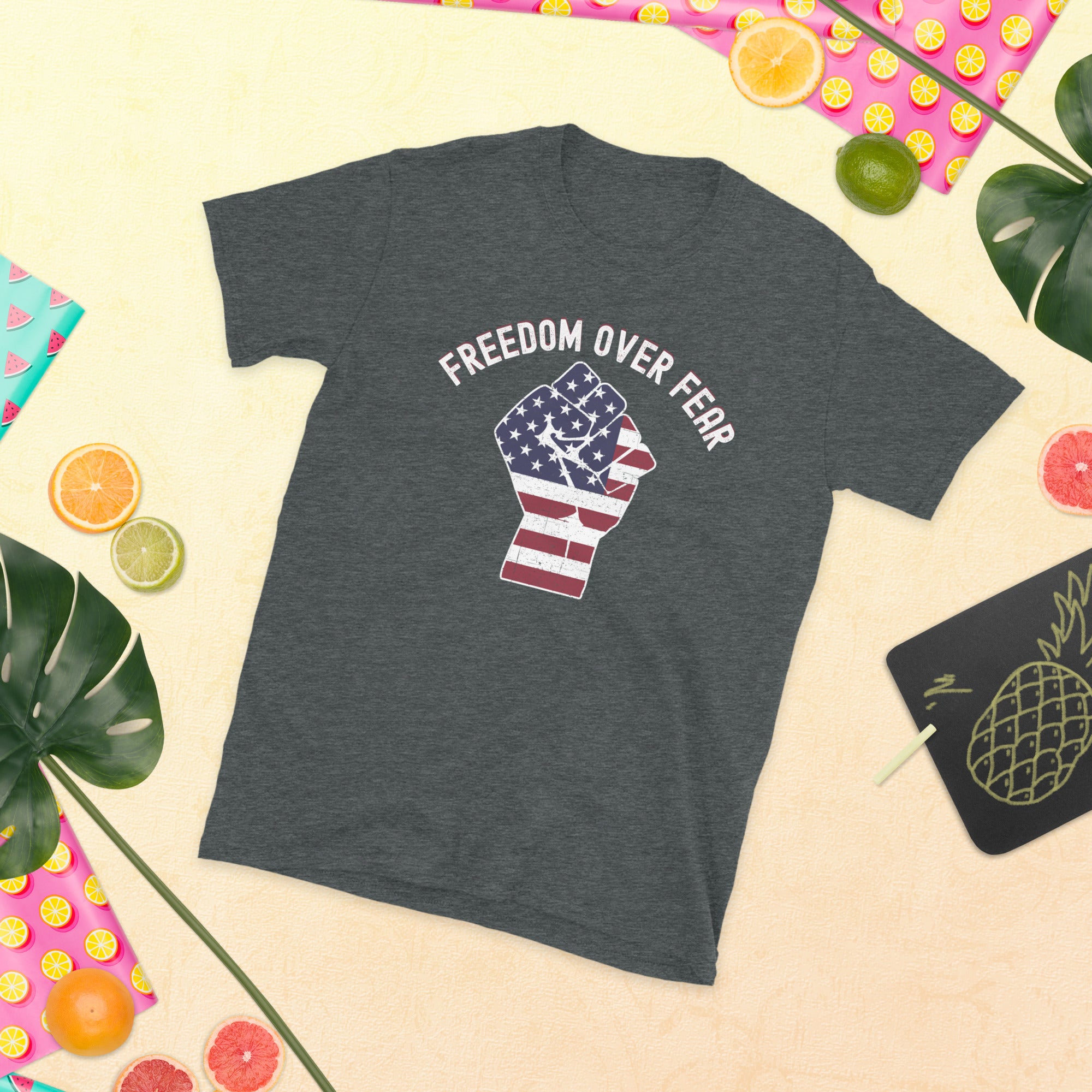 Freedom Over Fear Shirt, Freedom T-Shirt, Motivational Shirt, USA American Flag, American Veteran Shirt, Independence Day, Patriotic Tee - Madeinsea©