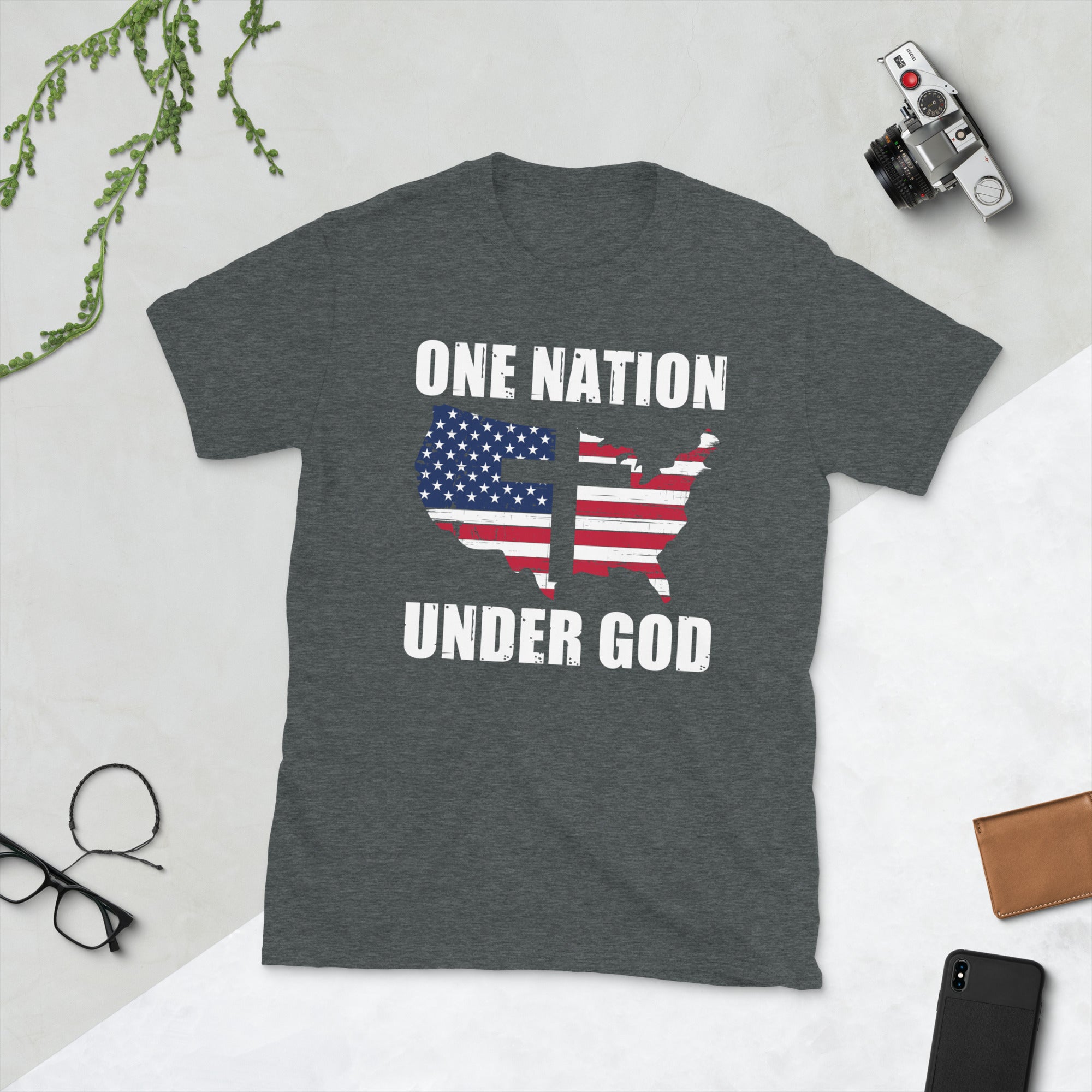 Camisa de una nación bajo Dios, orgullo americano, regalo patriótico, camisa de la libertad, camiseta de la bandera de EE.UU., juramento de lealtad, camisa patriota, cruz de EE.UU.