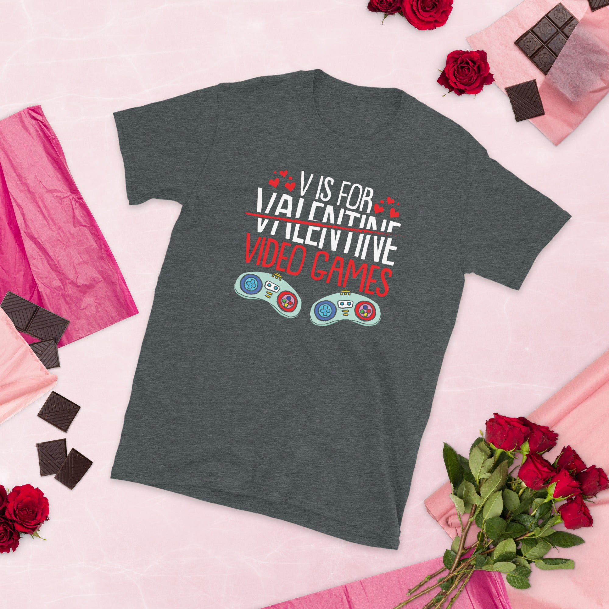 V Is For Video Games Shirt, Video Game Shirt, Gifts For Gamers, Gaming TShirt, Valentines Day Gaming Shirt, Funny Valentines Gamer T Shirt - Madeinsea©