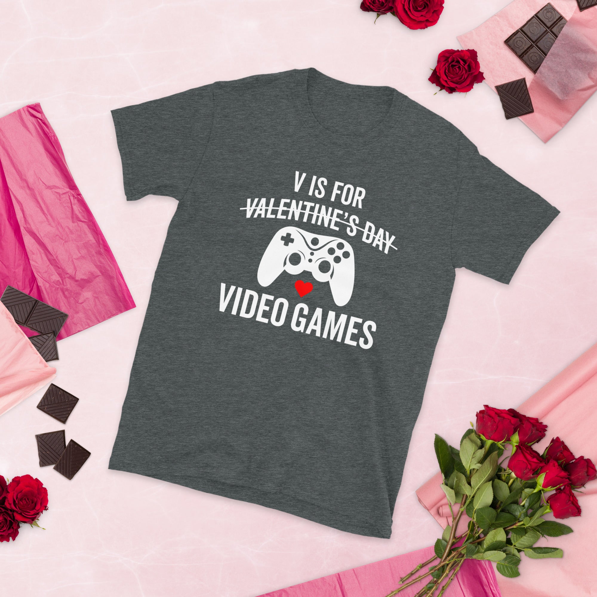 V Is For Video Games Shirt, Video Game TShirt, Gifts For Gamers, Game Lover T Shirt, Valentines Day Gaming Shirt , Funny Gaming Shirts - Madeinsea©