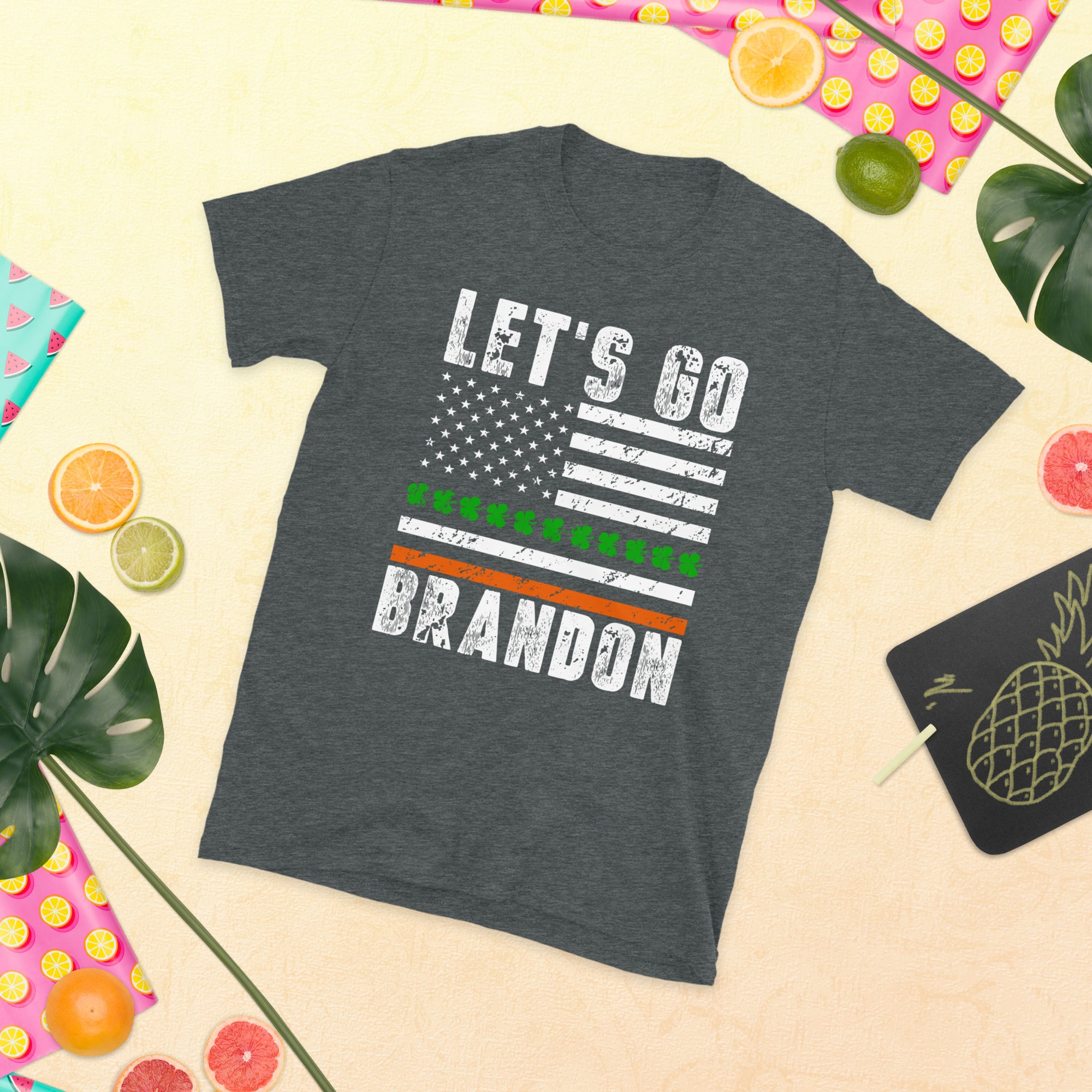 Lets Go Brandon St Patricks Shirt, Funny St Patricks Day Shirt, Irish American Flag, Shamrock T-Shirt, Lucky Irish, Anti Biden Gift Shirt - Madeinsea©