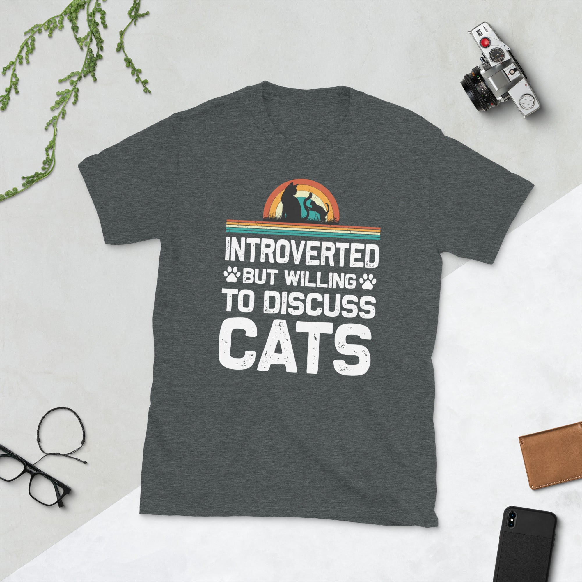 Introverted But Willing To Discuss Cats T-Shirt, Cat Lover Shirt, Cat Owner Gift, Introvert Shirt, Cute Cats Tshirt, Funny Introvert Cat Tee