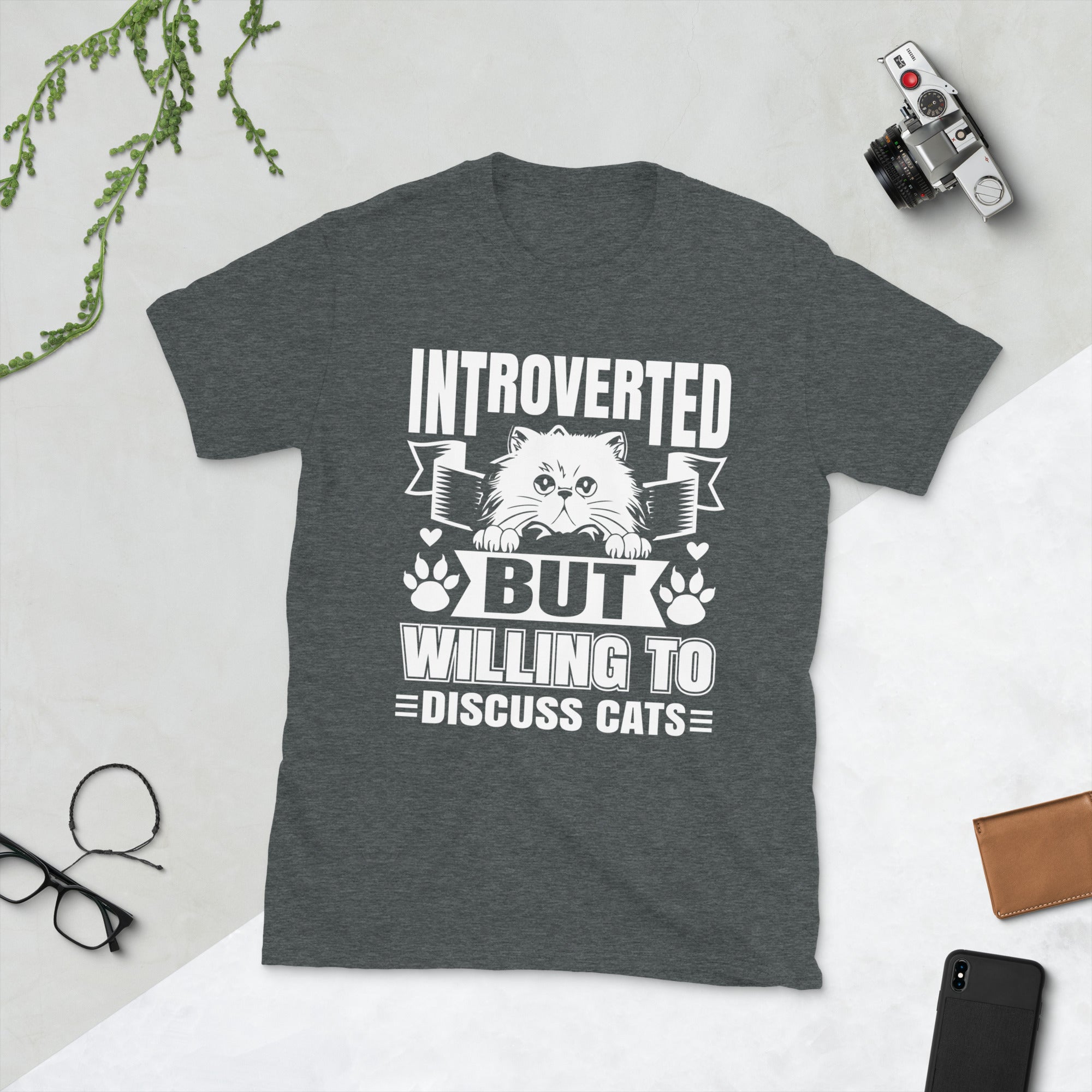 Introvertido pero dispuesto a discutir gatos camisa gato amante camisa gato dueño regalo introvertido camisa divertida introvertida gato dueño camisa divertida gatito camiseta