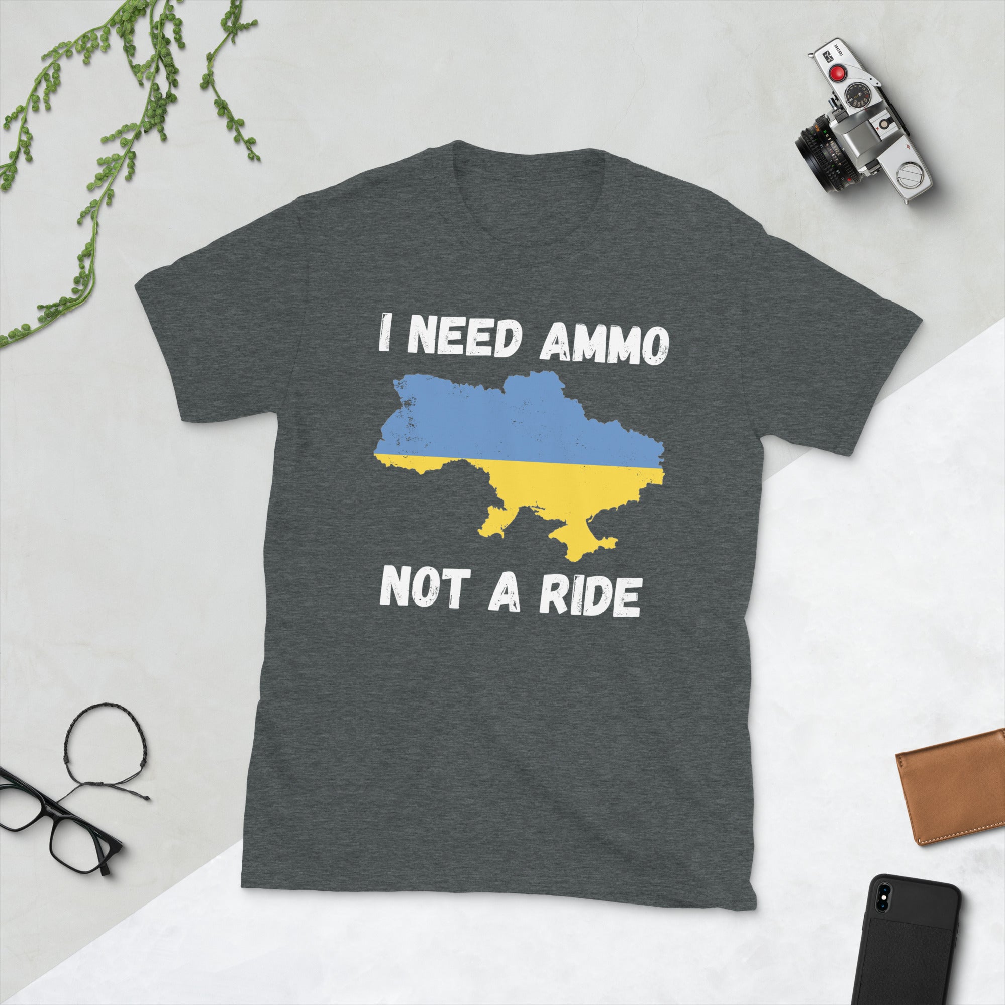 I Need Ammo Not A Ride T-Shirt, President Volodymyr Zelensky Shirt, Ukraine Shirt, Support Ukraine Shirt, Stand with Ukraine, Puck Futin Tee