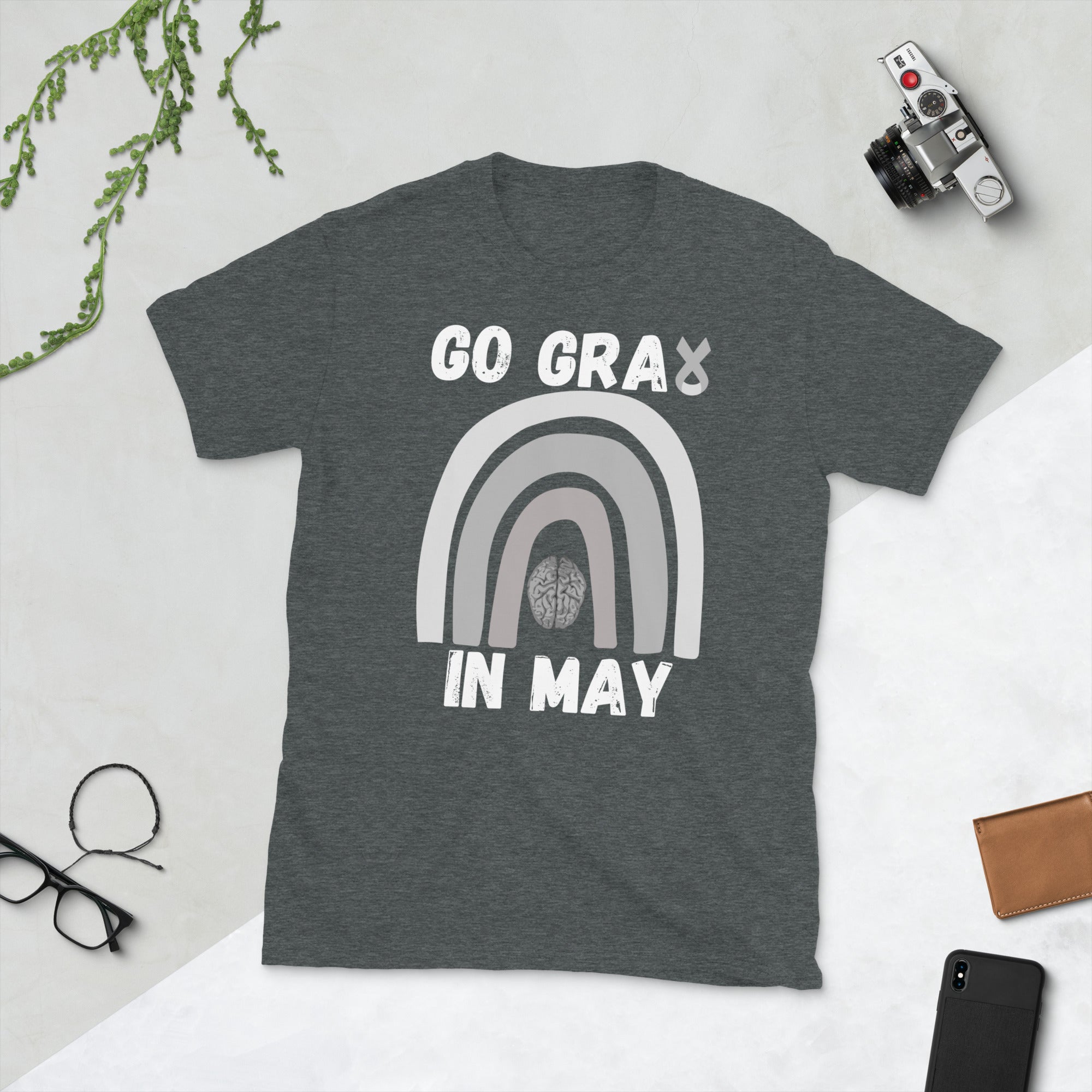 Go Gray In May Shirt, Brain Cancer Awareness Shirt, Brain Cancer Gift, We Wear Gray, Brain Cancer Shirt, Gray Ribbon Cancer Support Tshirt - Madeinsea©