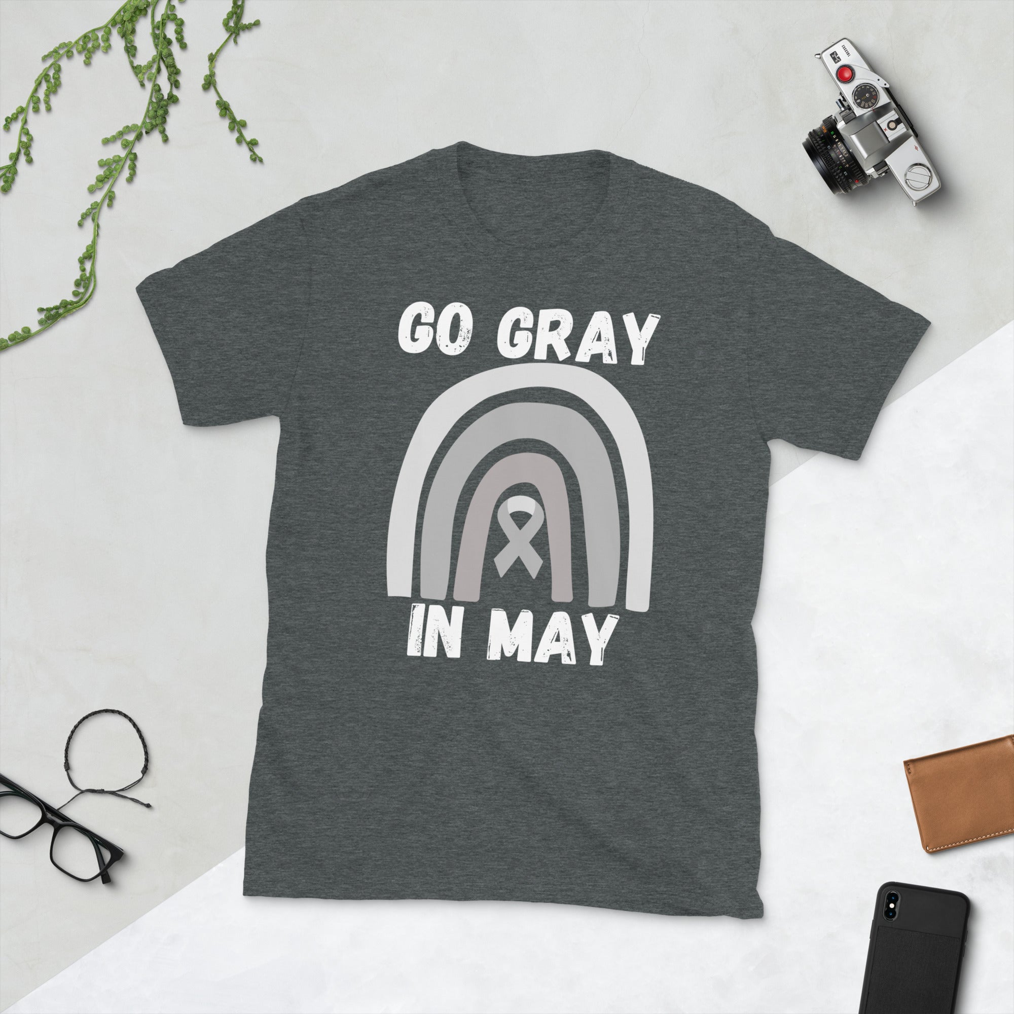 Go Gray In May, Brain Cancer Awareness Shirt, In May We Wear Gray Shirt, Brain Tumor Gifts, Gray Rainbow Shirt, Glioblastoma Awareness Shirt - Madeinsea©