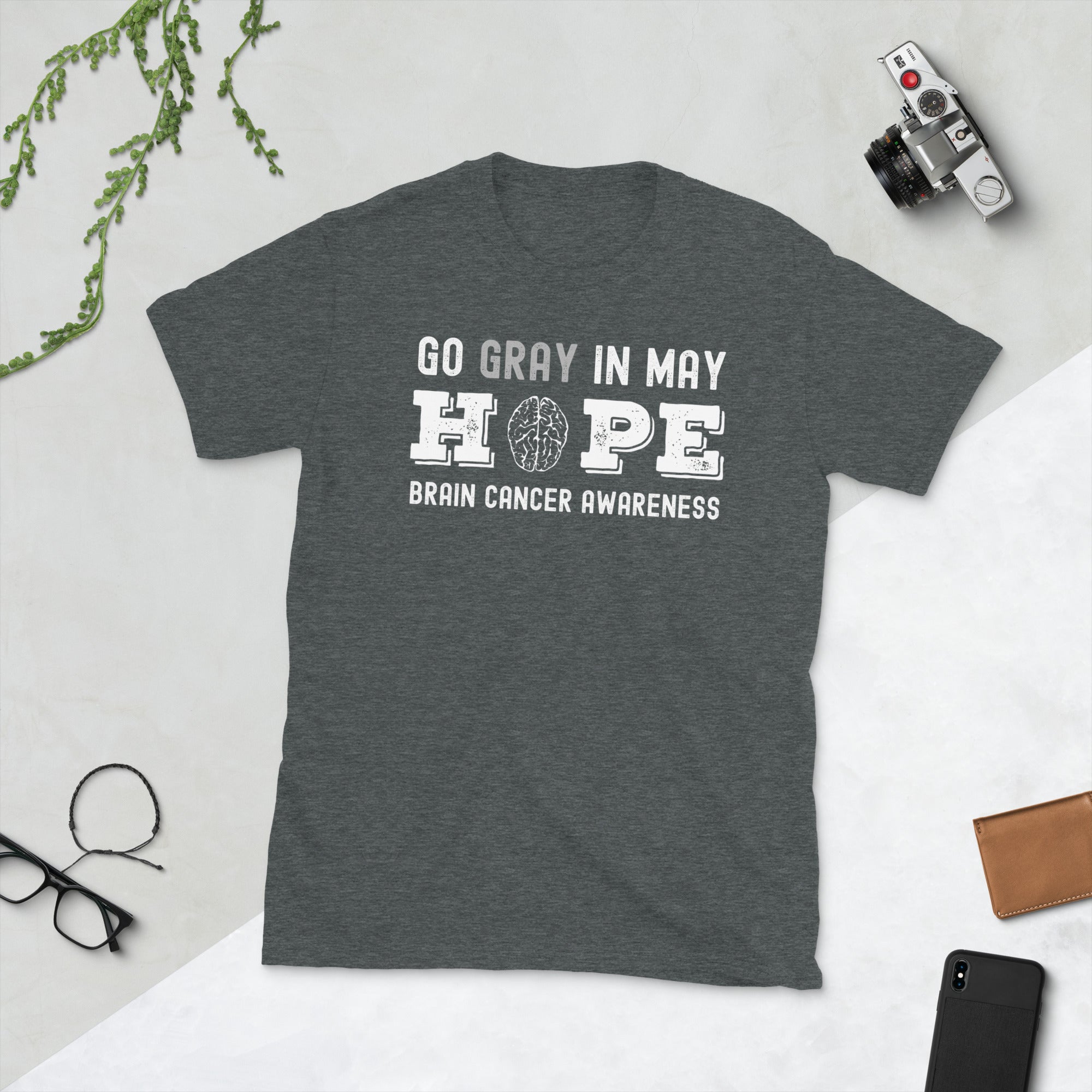 Go Gray In May Brain Cancer Shirt, Brain Tumor Awareness Tshirt, Brain Cancer Warrior Gifts, In May We Wear Grey Brain Cancer Awareness Tee - Madeinsea©