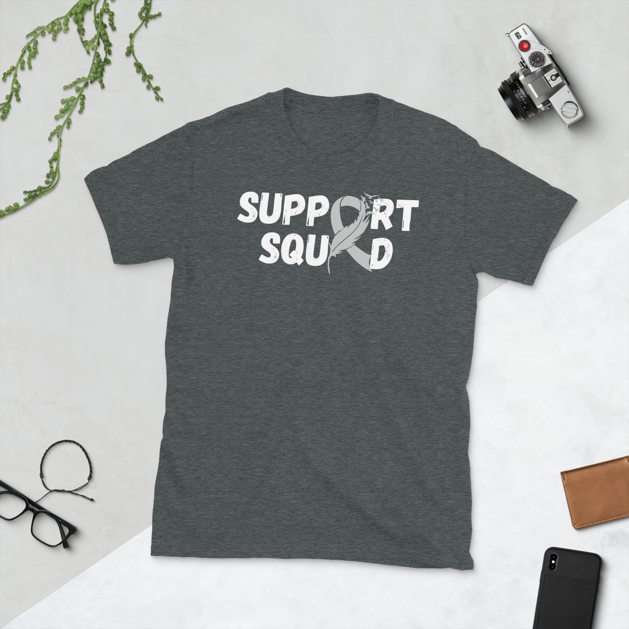 Brain Cancer Support Squad Shirt, Brain Cancer Shirt, Brain Tumor Family Support Gifts, In May We Wear Gray, Gray Ribbon Shirt - Madeinsea©