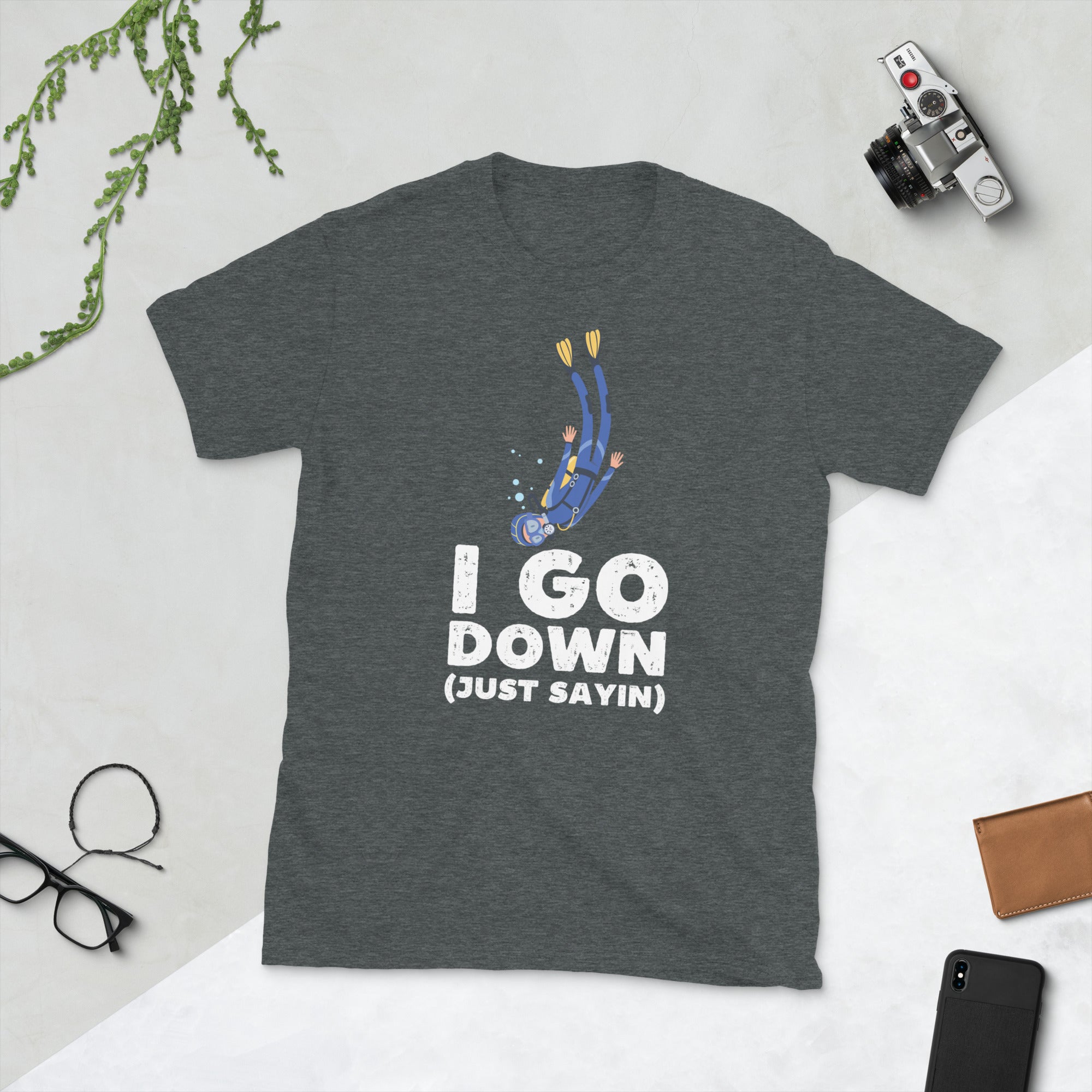 I Go Down Funny Scuba Diving Shirt, Freediving Tee, Vintage Scuba Diver Tshirt, Funny Gifts for Divers, Deep Sea Diver, Snorkeling T Shirt