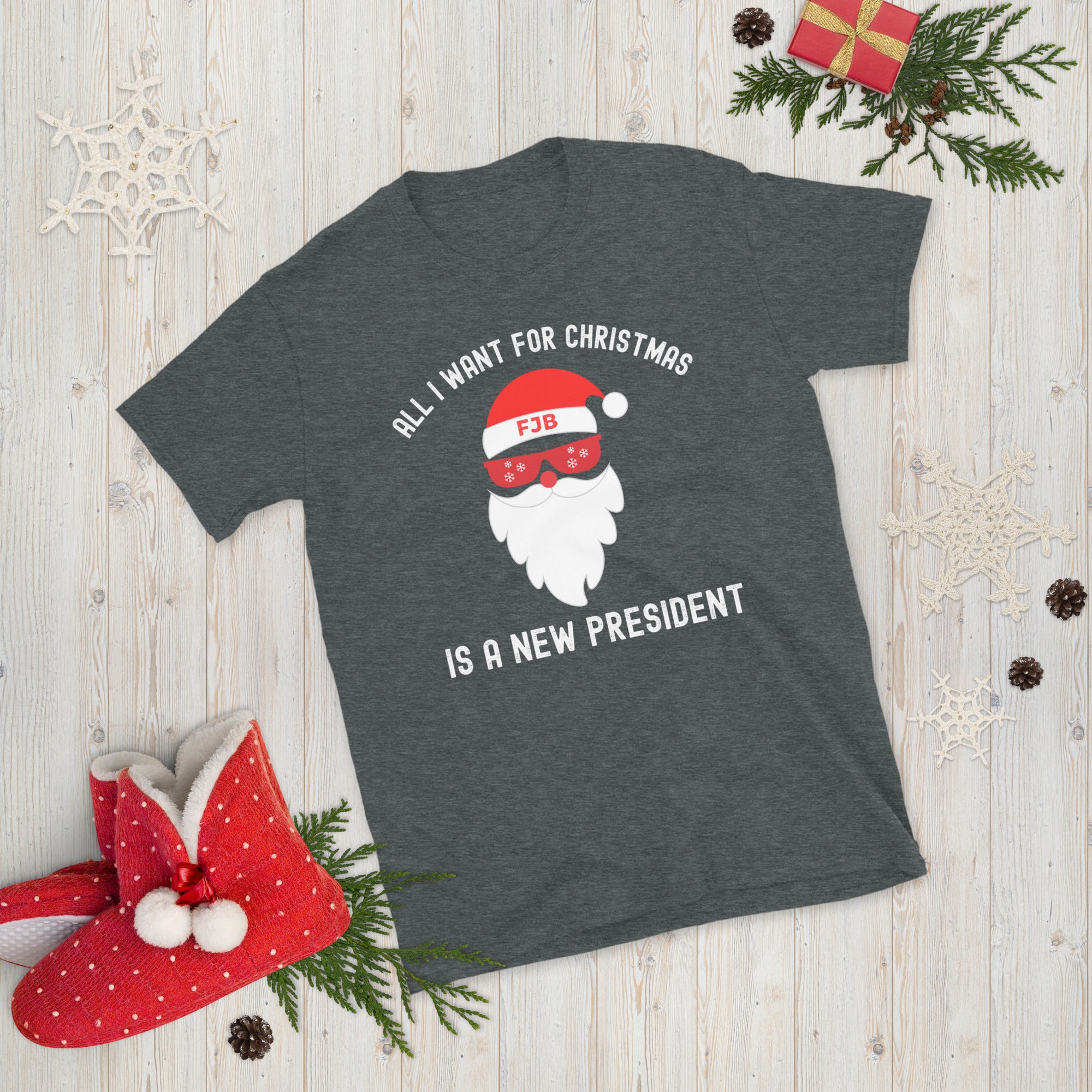 All I Want For Christmas Is A New President, Republican Christmas Shirt, Xmas Conservative ΤShirt, Impeach Biden Tee, FJB Shirt, FJB Gifts - Madeinsea©