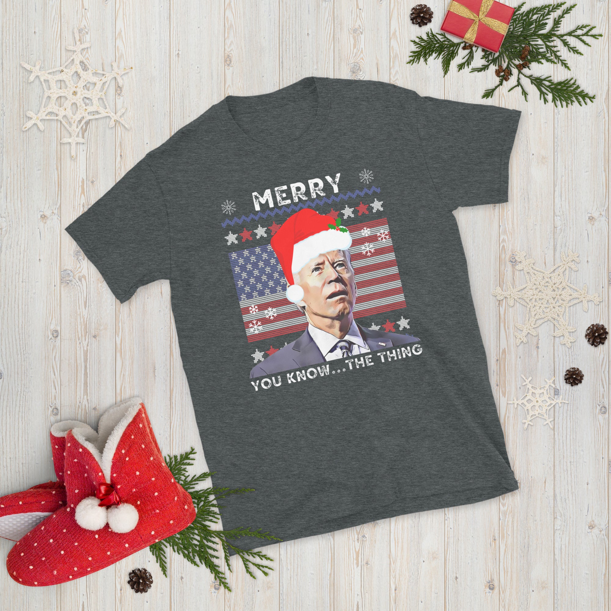 Merry You Know The Thing, Christmas Biden Shirt, Funny Confused Joe Biden Xmas Tshirt, Santa Joe Biden T Shirt, Republican Gifts, FJB Shirt - Madeinsea©