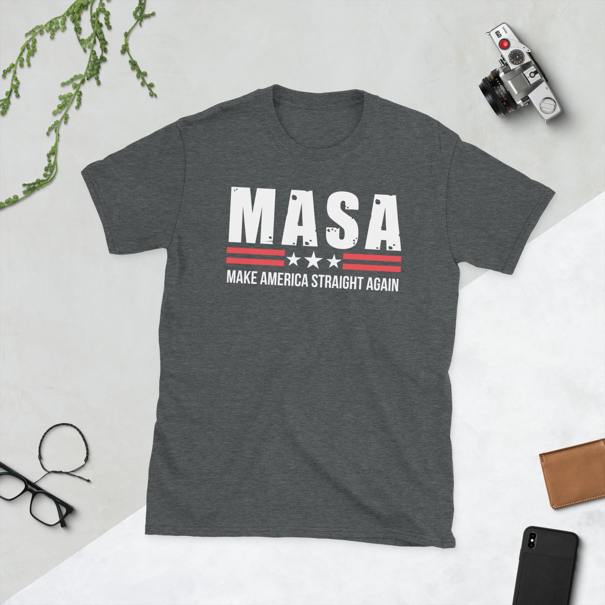 MASA Make America Straight Again, Republikaner Shirt, Patriotische Geschenke, Papa T-Shirt, US Amerikanische Flagge T-Shirt, Lustiges Trump T-Shirt, 4. Juli