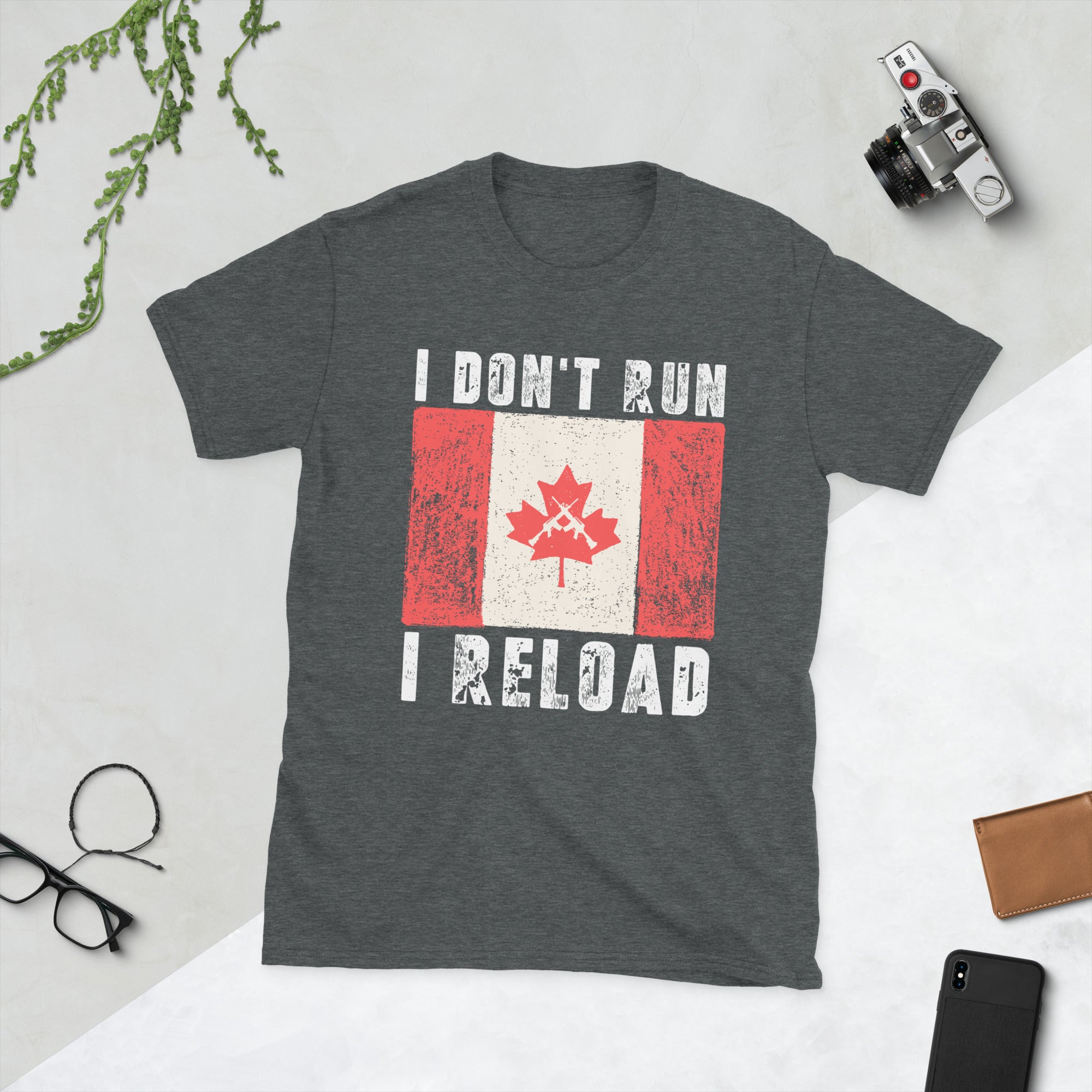 Funny 2nd Amendment Shirt, I Don&#39;t Run I Reload, Gun Lovers Gift, Canada Gun Flag Shirt, Canadian Patriot Shirt, Patriotic Tee, Canada Flag - Madeinsea©