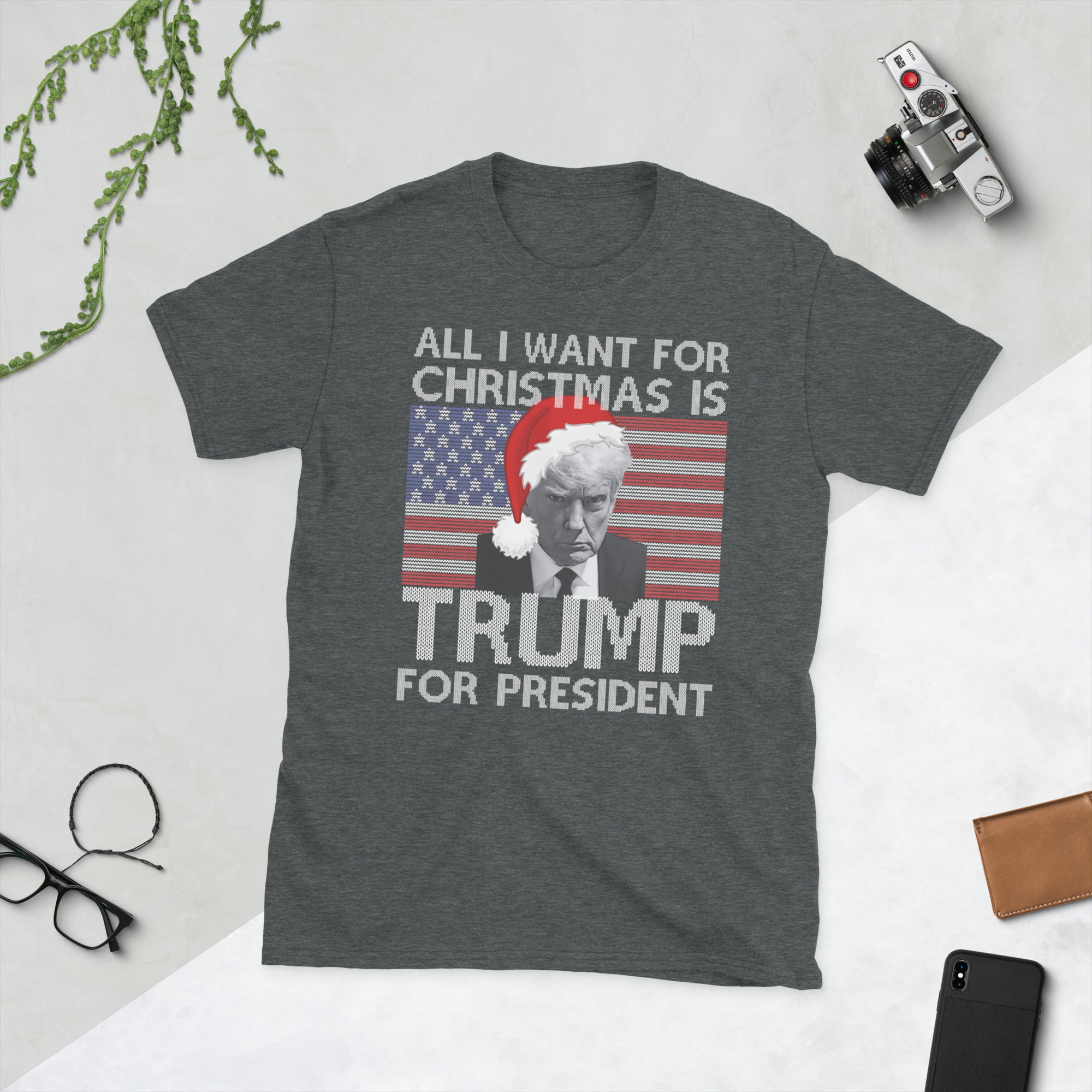 All I Want For Christmas Is Trump For President, Trumpmugshot Shirt, Funny Donald Trump Christmas TShirt, Trump Santa Xmas Ugly Christmas - Madeinsea©