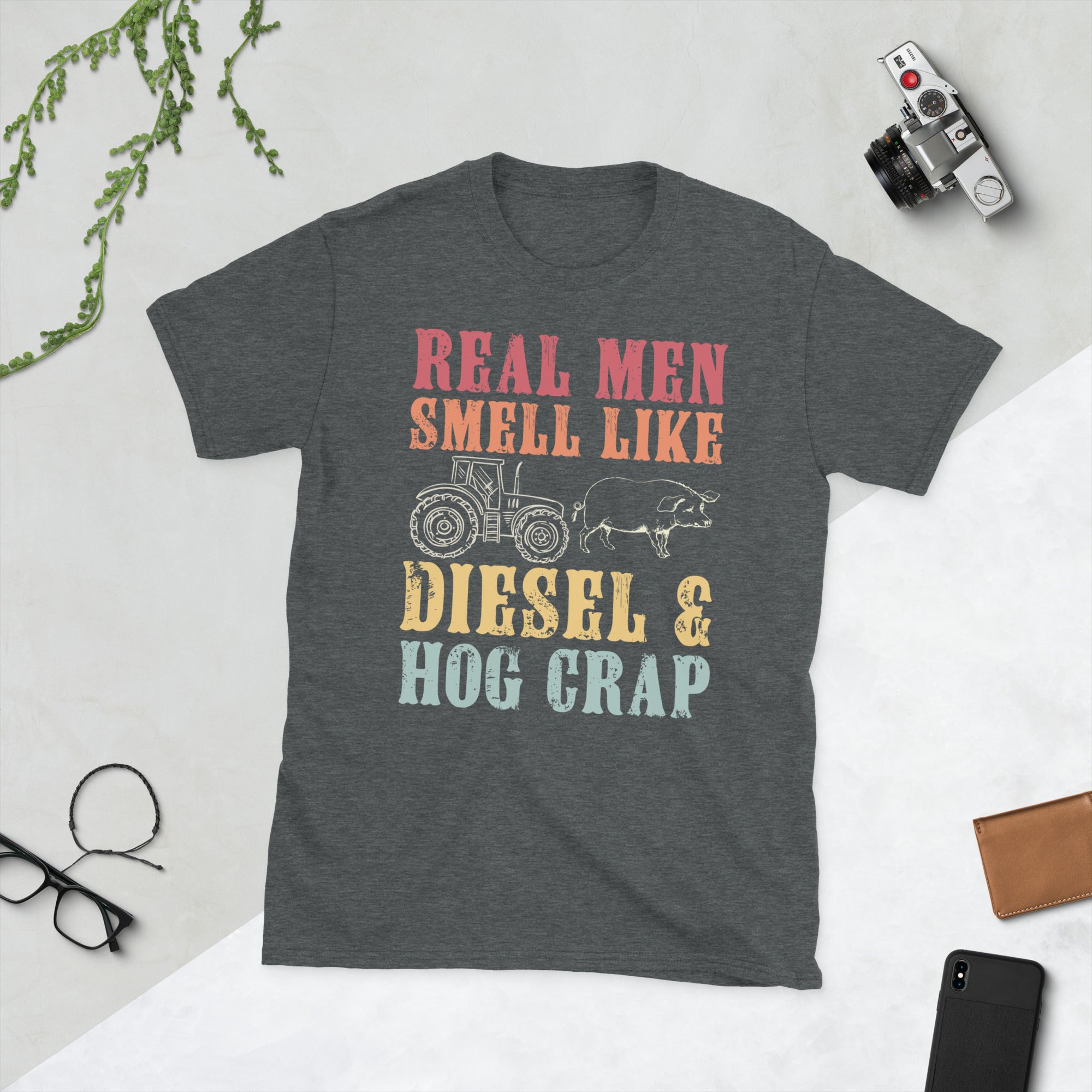 Real Men Smell Like Diesel And Hog Crap, Funny Pig Lover Shirt, Tractor Tshirt, Hogs Farmer Gifts, Cowboy Shirt, Hog Lover Shirt, Farmer Tee - Madeinsea©