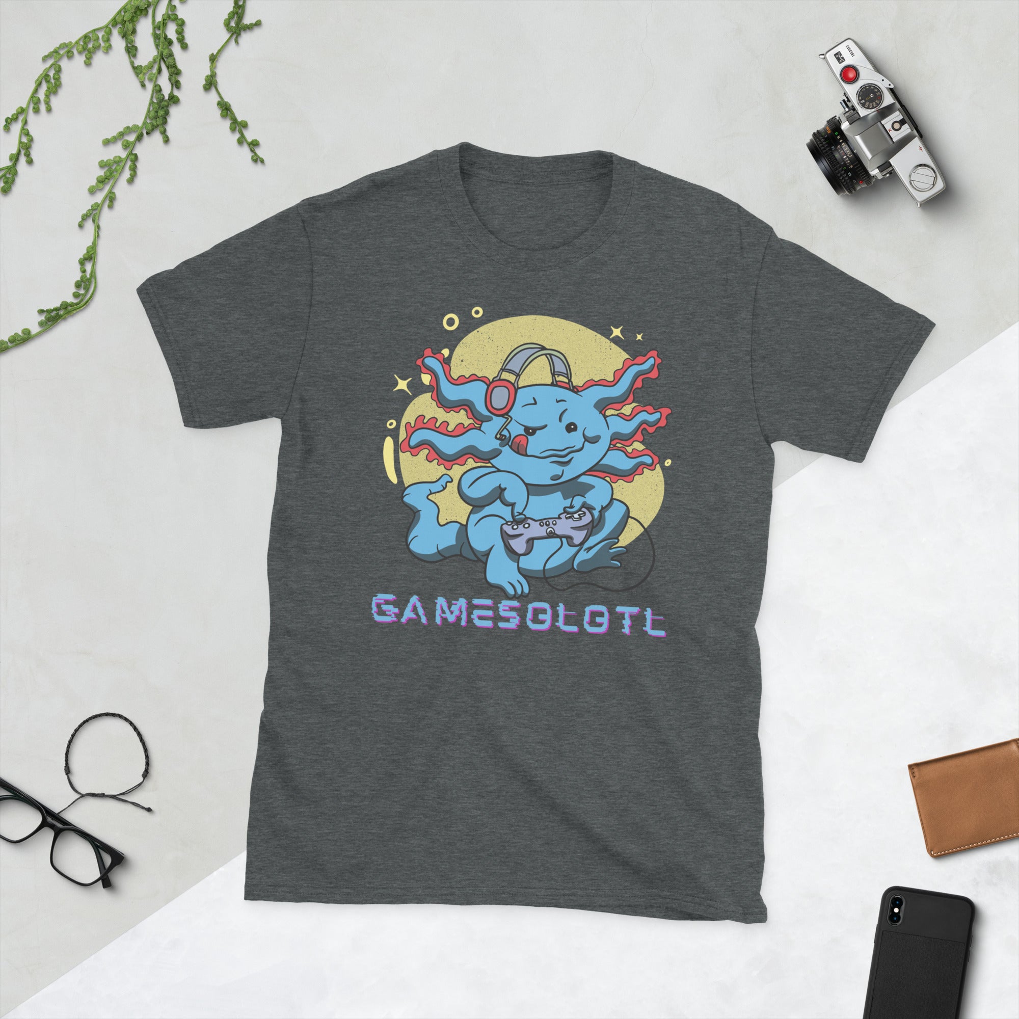 Gamesolotl Gamer Shirt, Games-o-Lotl Gaming Lizard T-shirt, Video Games Lizard Funny Tee, Cute Axolotl T-Shirt, Gift for Video Game Lovers - Madeinsea©