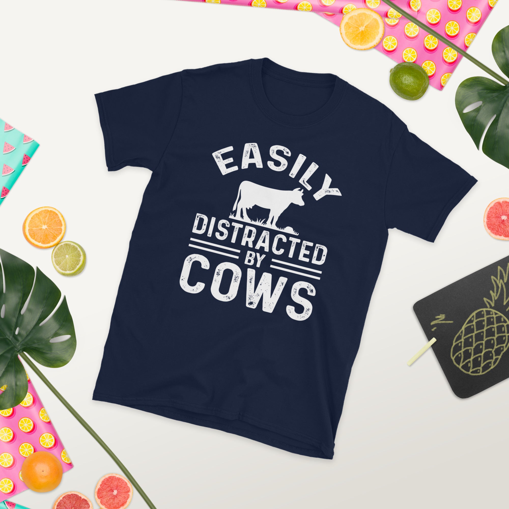 Easily Distracted By Cows, Cow Shirt, Country TShirt, Funny Cow T Shirt, Cow Lover, Barn Life, Farm Life, Farming Shirt, Farmer Gift Shirt