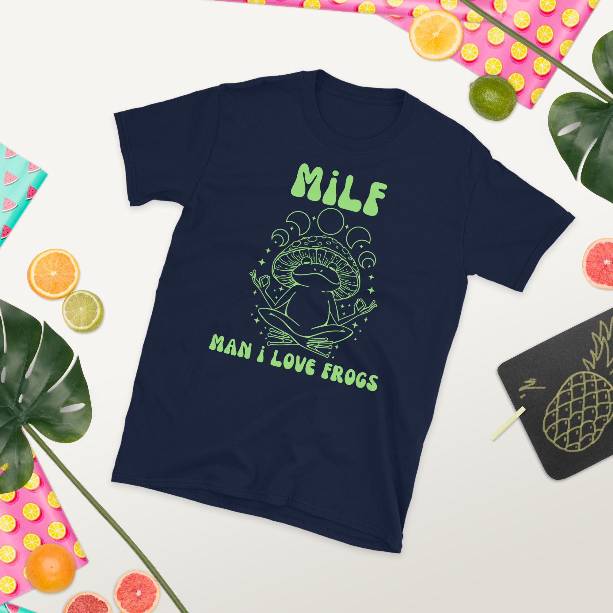 Funny MILF Man I Love Frogs Shirt, Frog and Mushroom, Goblincore Shirt, Cottagecore Shirt, Frogcore Shirt, Psychedelic Toad, MILF Frog Tee - Madeinsea©