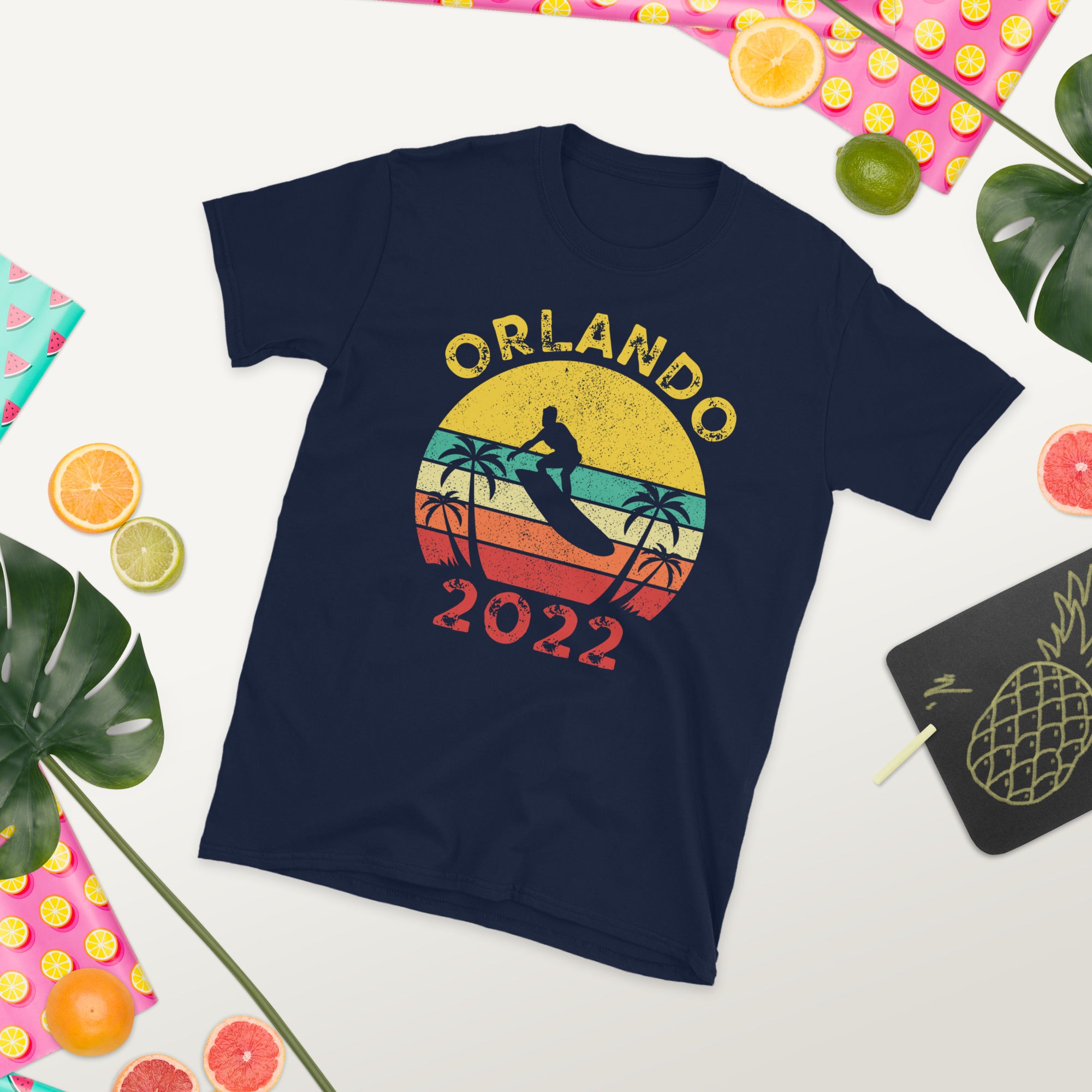 Orlando Florida Summer 2022 Retro Shirt, Florida Surfing Shirt, Orlando Family Vacation Shirt,Orlando Florida Gift, Matching Trip Gift Shirt