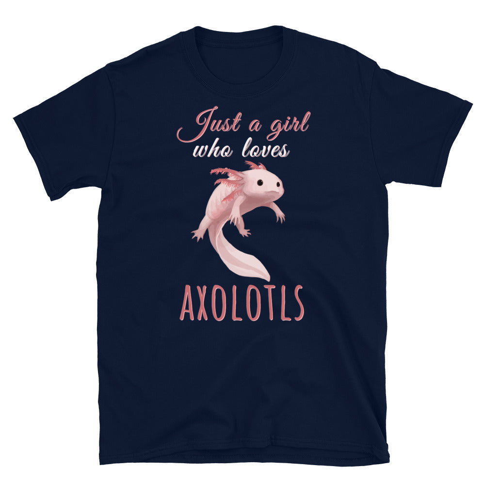 Sólo una chica que ama la camisa Axolotls, la camisa de pez Axolotl, el regalo amante de Axolotl, la linda camisa Axolotl, la camiseta Axolotl, el pez caminante mexicano