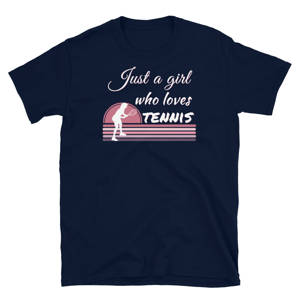 Just a girl who loves tennis, tennis mom Shirt, tennis lover shirt, tennis player tshirt, tennis coach tee, Female tennis player