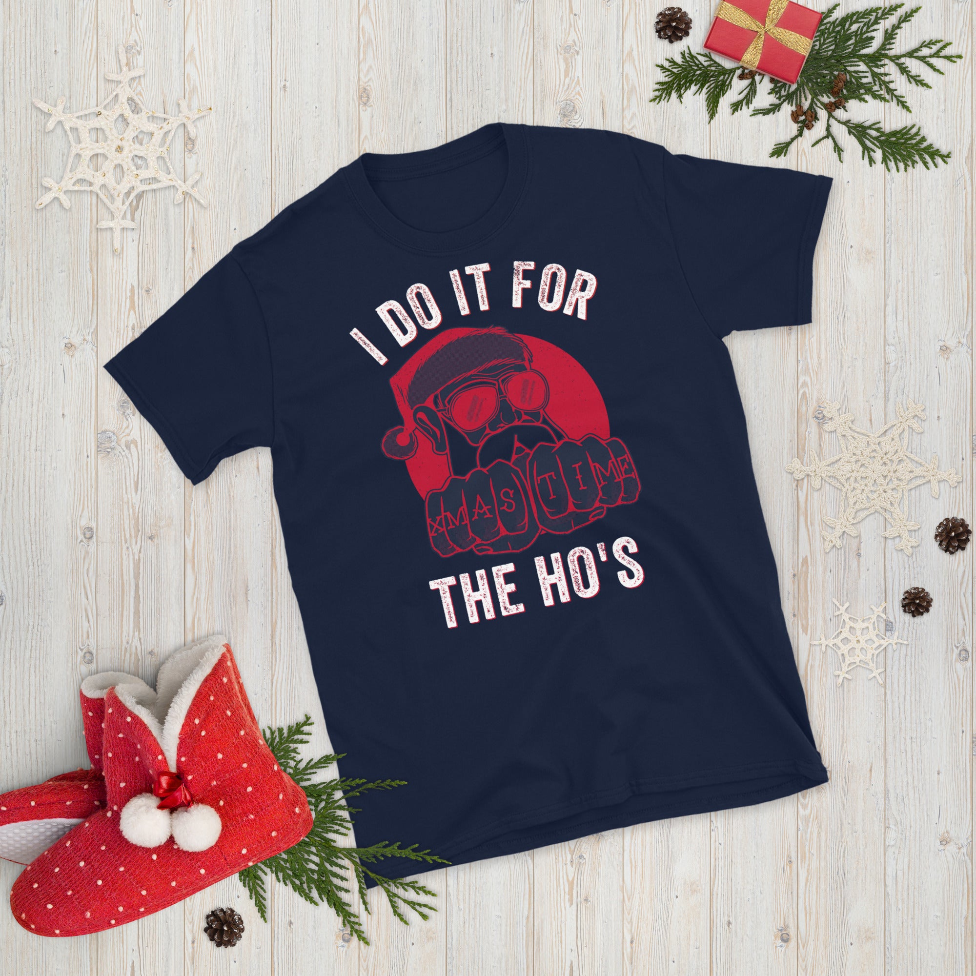 I Do It For The Hos Shirt, Unhöfliches Weihnachtsshirt, Weihnachtsmanngesichtsshirt, Unhöfliches Weihnachtsshirt, Offensiv-Weihnachtsgeschenke, Witz-Weihnachtsshirt