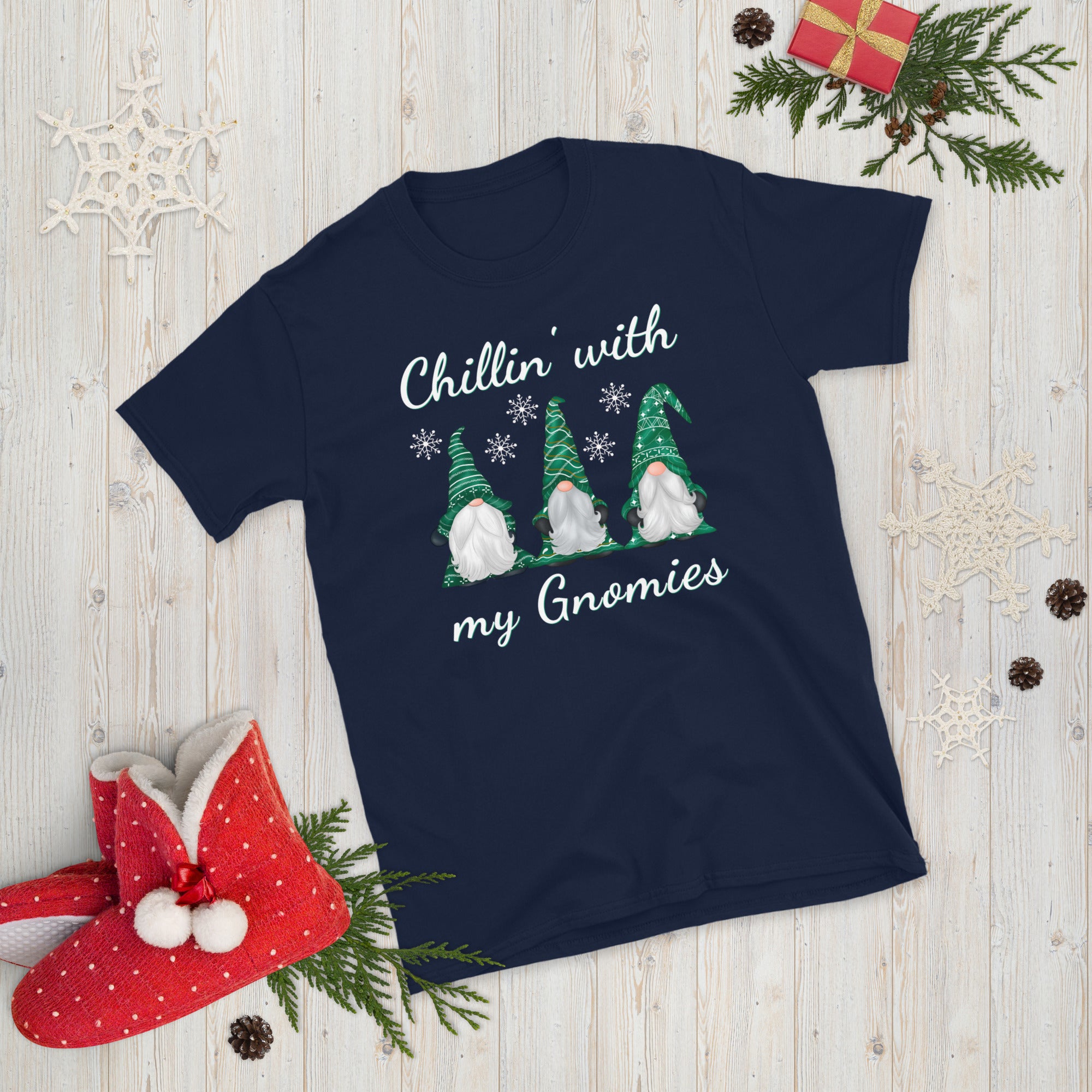 Chillin With My Gnomies Shirt, Funny Chilling Gnomes Shirt, Gnomes Christmas Shirt, Gnome Shirt, Cute Gnome Shirt, Winter Gnome Shirt