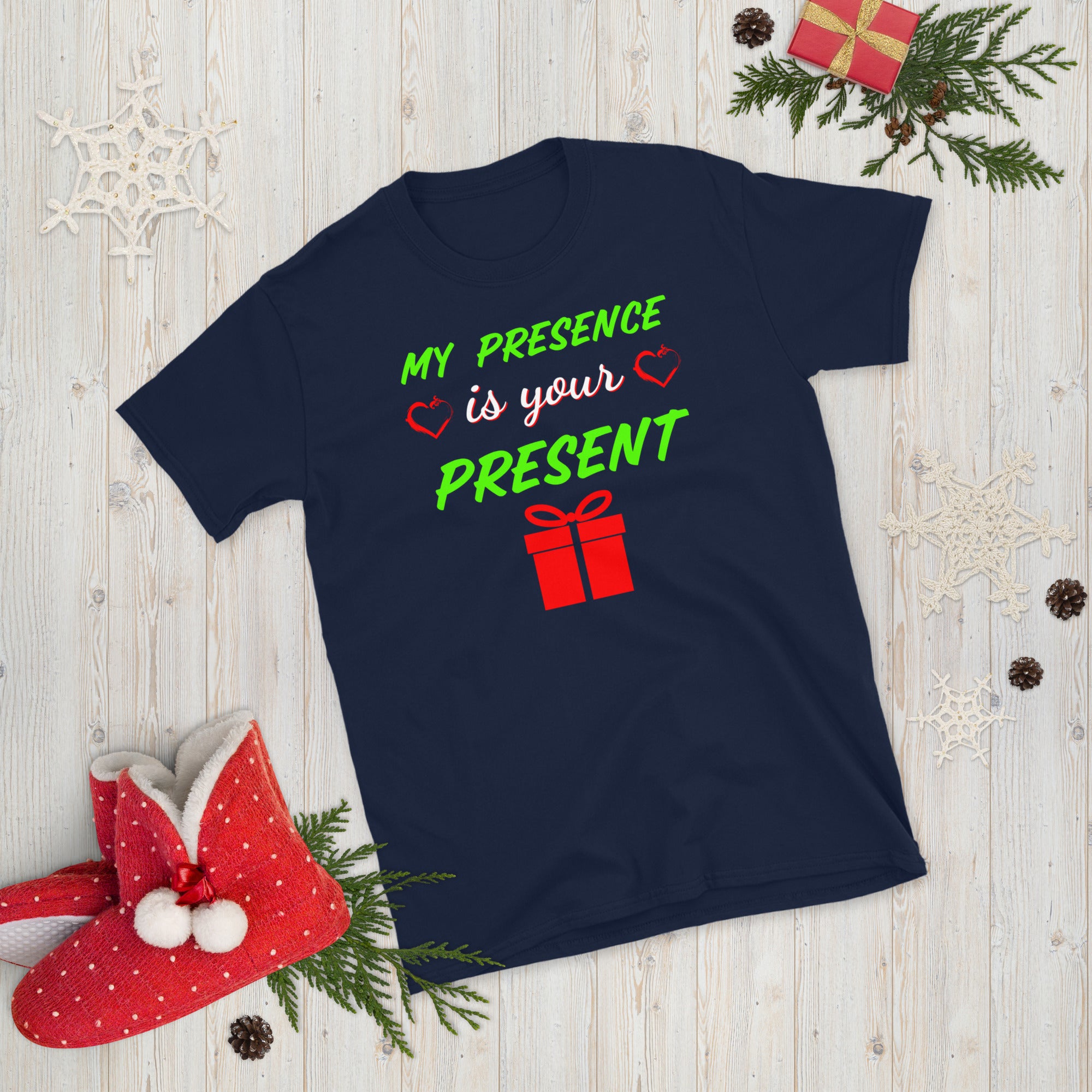 My Presence Is Your Present, Christmas Holiday Shirt, Funny Christmas Shirt, Christmas Shirts, Christmas Gifts For Couples, Xmas Shirts - Madeinsea©