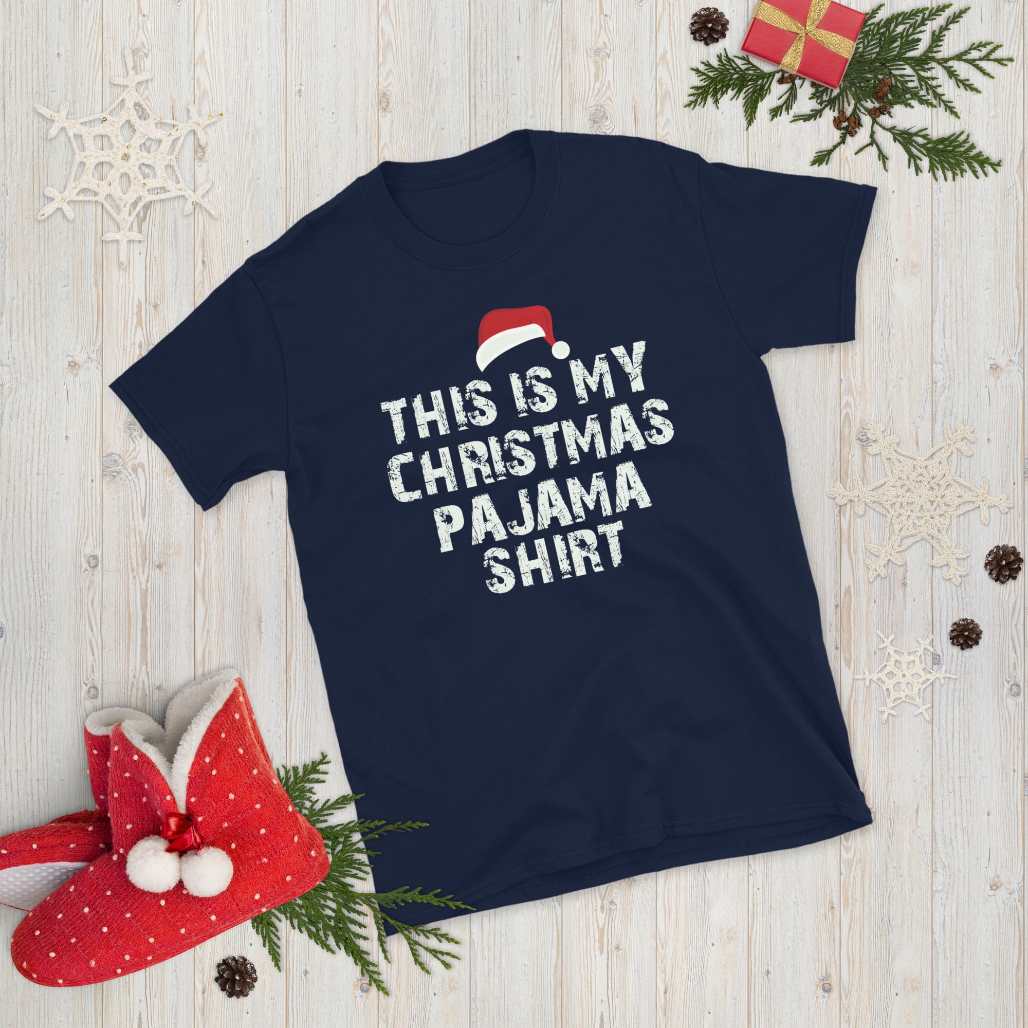 This Is My Christmas Pajama Shirt, Christmas Family Shirt, Funny Christmas Shirt, Couples Matching Shirts, Santa Hat T Shirt - Madeinsea©