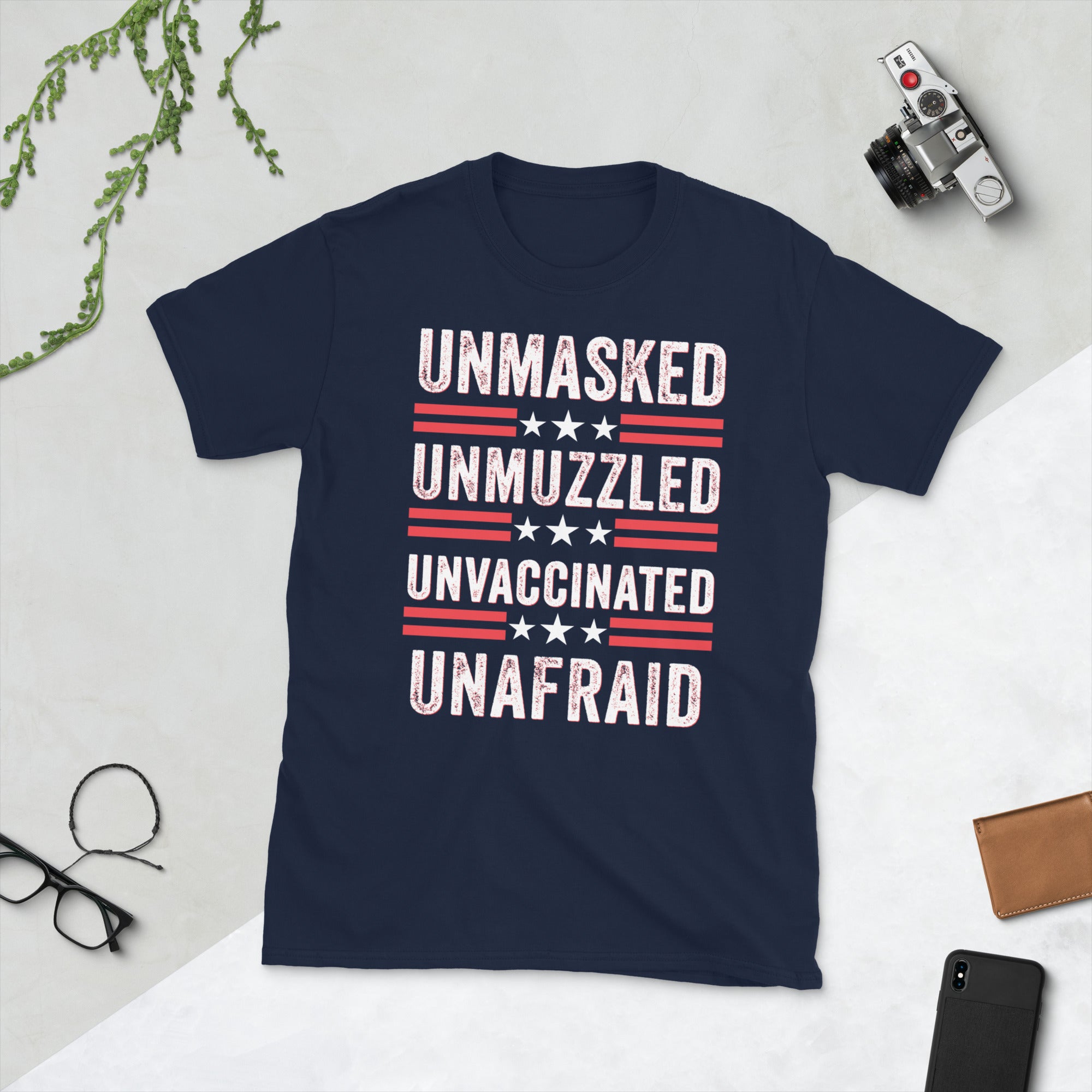 Unmasked Unmuzzled Unvaccinated Unafraid, Unvaccinated Shirt, Antimask Shirt, Unmask America, Freedom Shirt, Freedom over Fear Shirt - Madeinsea©