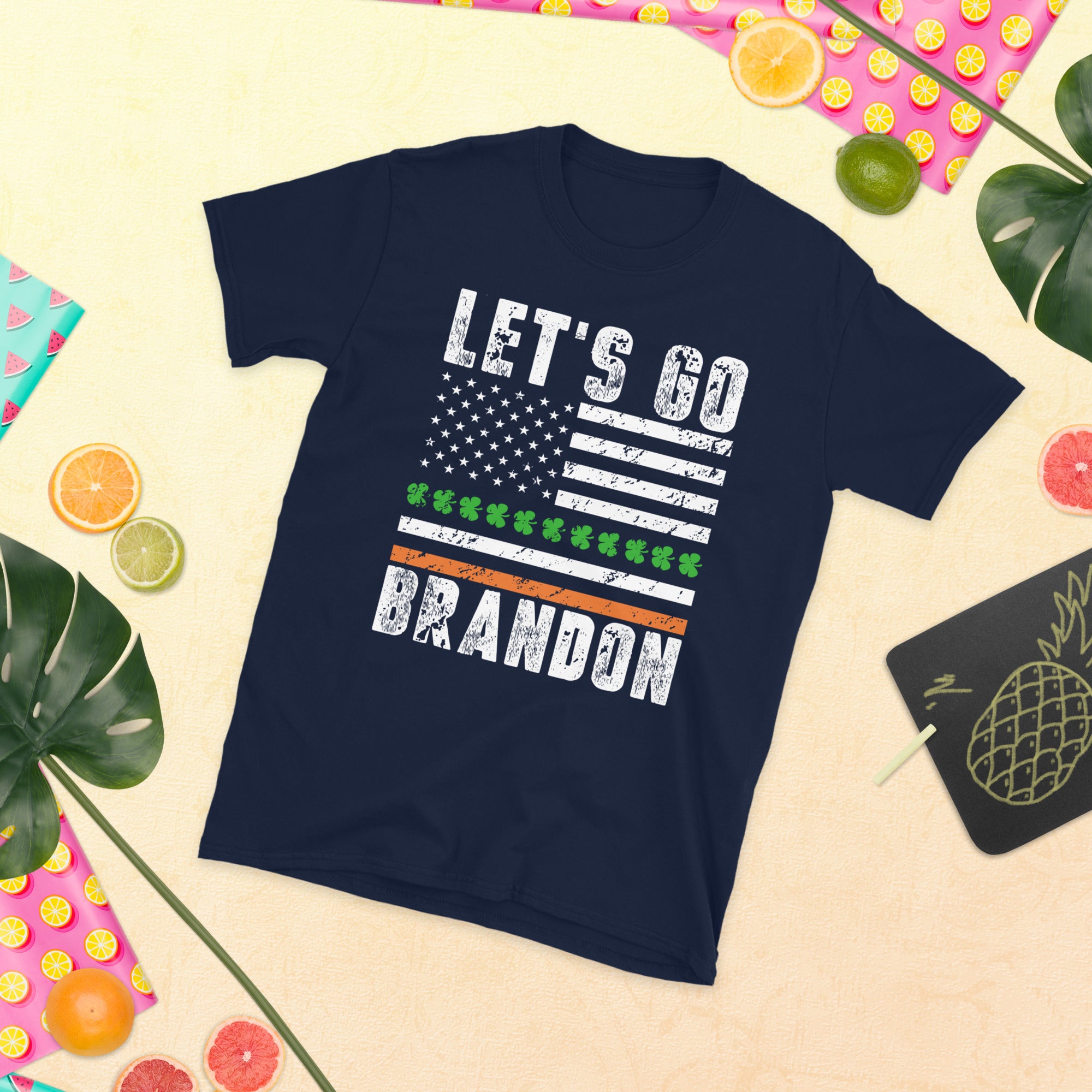 Lets Go Brandon St Patricks Shirt, Funny St Patricks Day Shirt, Irish American Flag, Shamrock T-Shirt, Lucky Irish, Anti Biden Gift Shirt - Madeinsea©