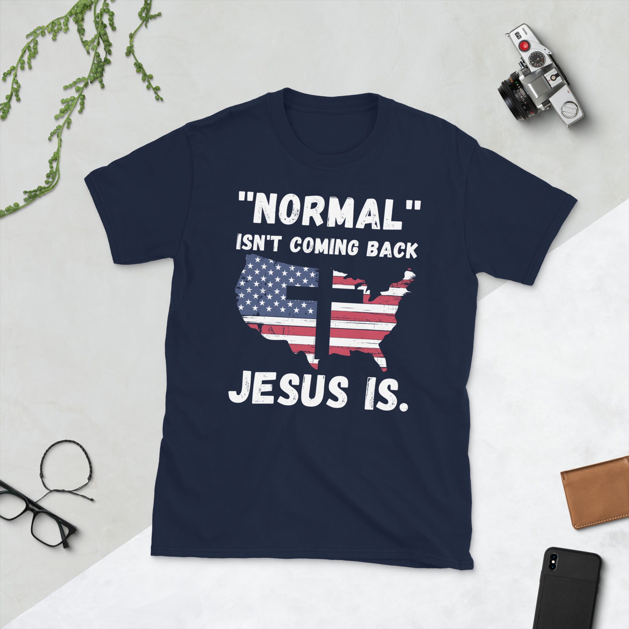 Christian Jesus Shirt, Normal Isn&#39;t Coming Back Jesus Is, Bible Verse Shirt, Revelation Verse TShirt, Christian Gift, American Flag Shirt